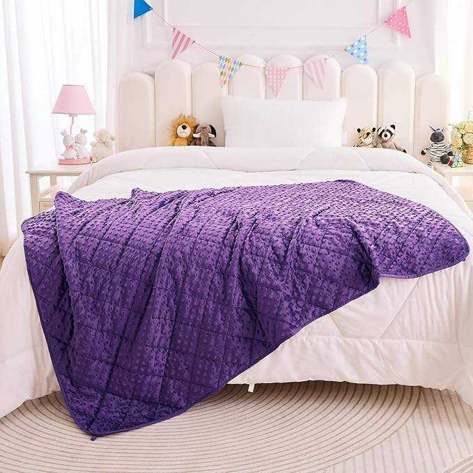 Custom Minky Cotton Weighted Blanket 10lbs 40x60inch Sensory Calming for Bedroom Nursery Home Travel OEM ODM Service