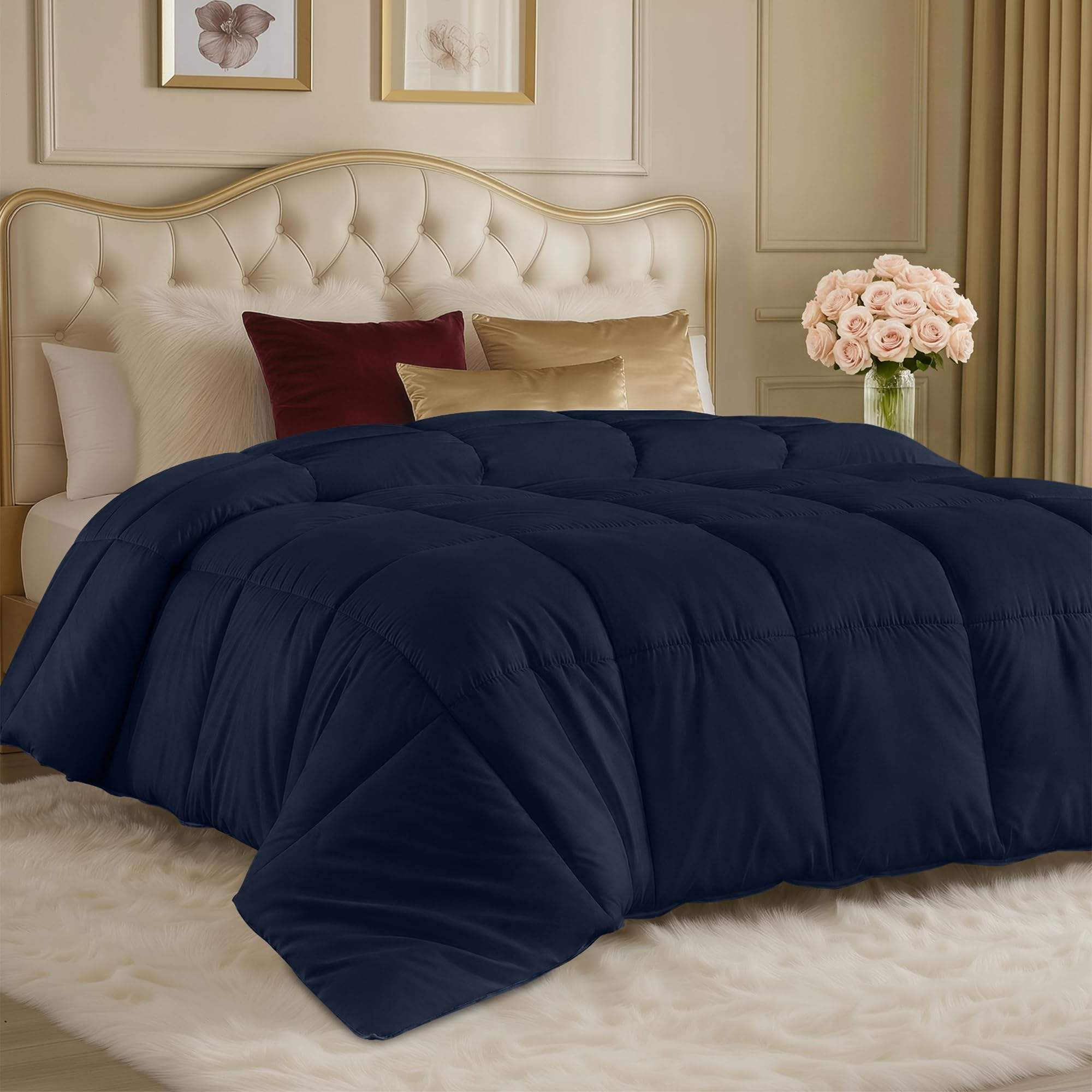 High Quality Polyester Comforter Duvet Insert Quilted Comforters All Season Gentle Soft Modern Machine Washable for Hotel Home