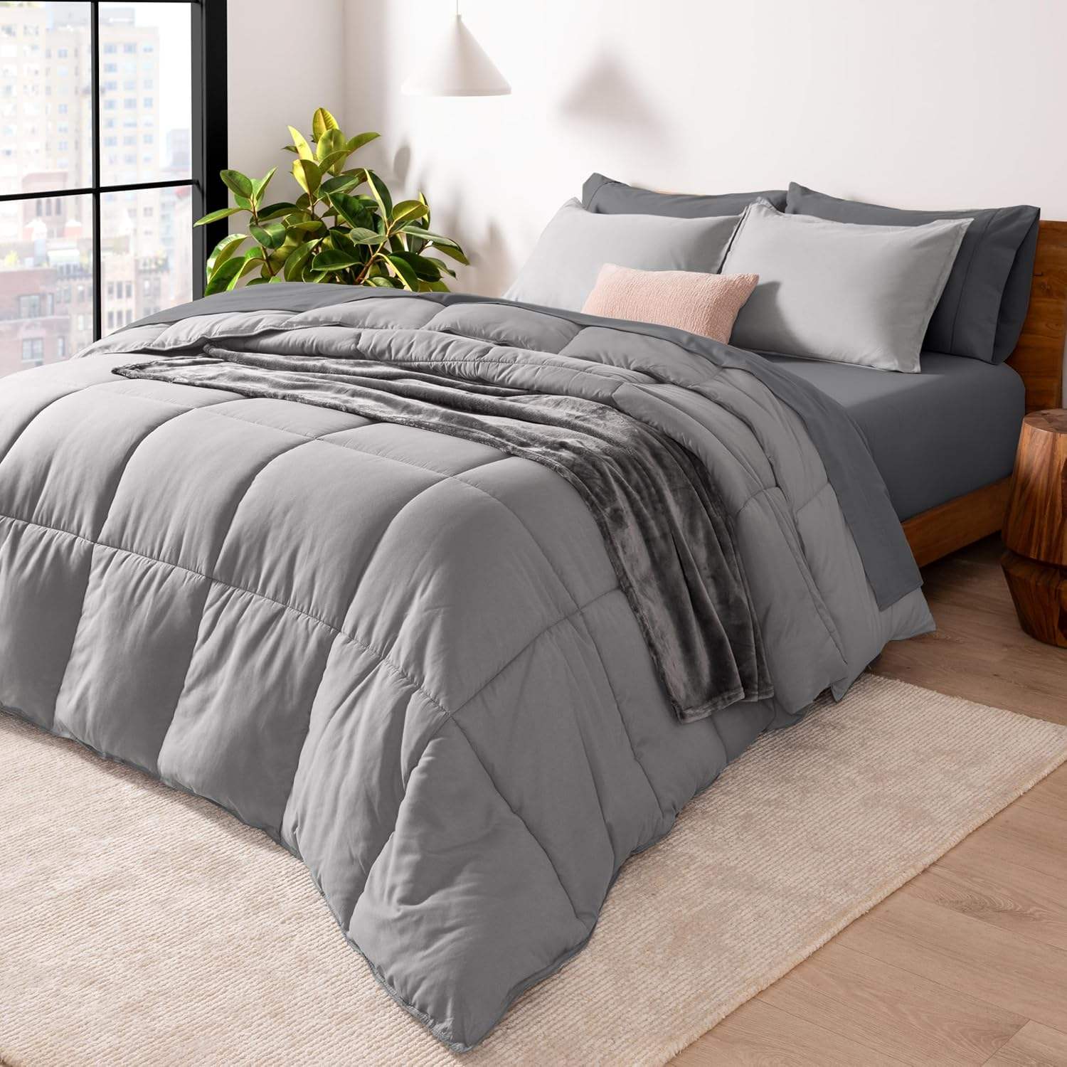 Custom 7 Piece Bed In A Bag Comforter Set Goose Down Alternative Ultra Soft Microfiber All Season for Bedroom Home OEM ODM