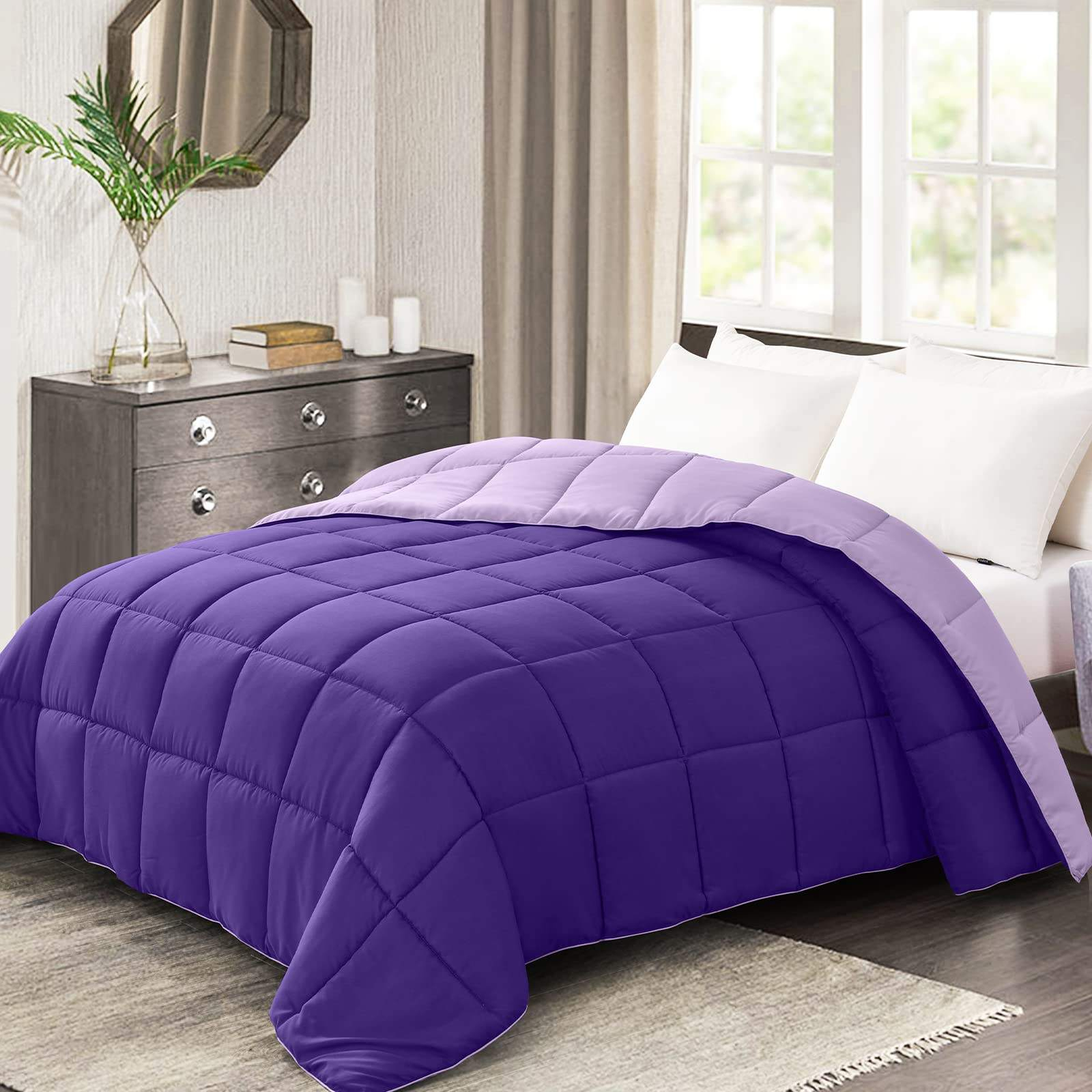 Microfiber Filled Printed Knitted Eco-Friendly Anti-Allergy All-Season Double-Sided Solid Color Quilt for Home Hotel Use OEM ODM