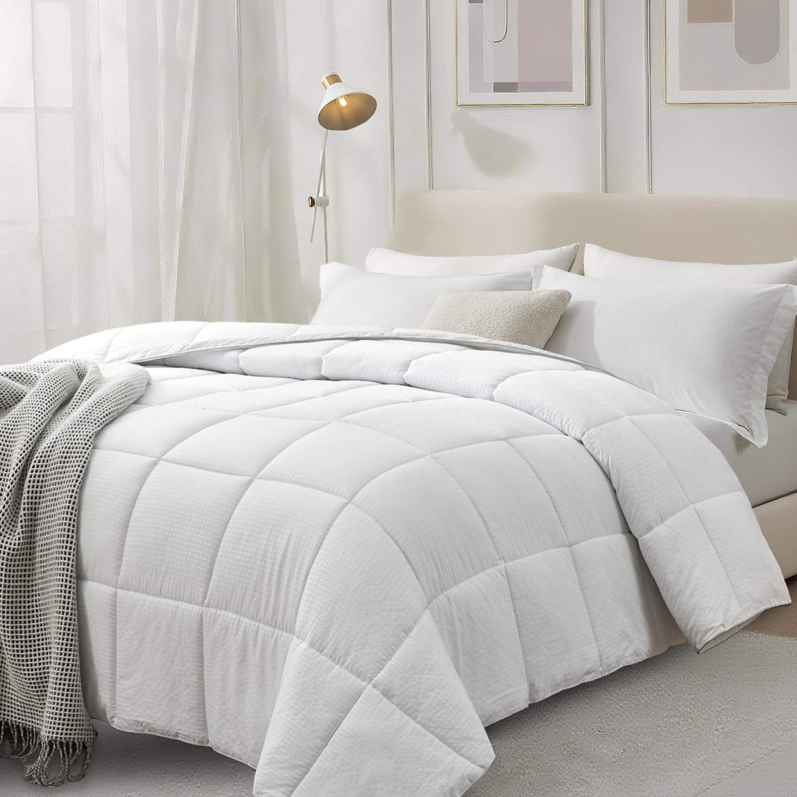 Microfiber Filled Printed Knitted Eco-Friendly Anti-Allergy All-Season Double-Sided Solid Color Quilt for Home Hotel Use OEM ODM