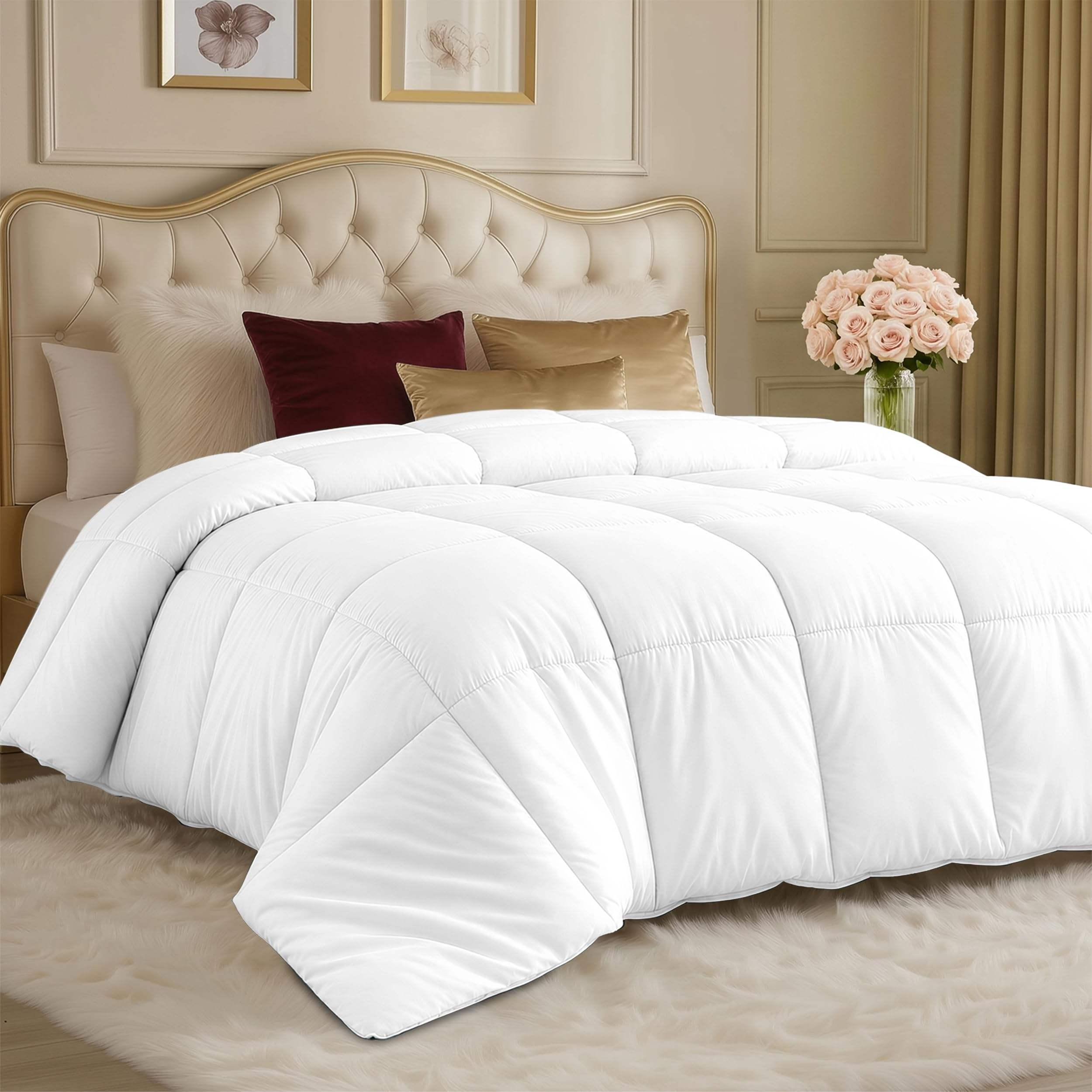 High Quality Polyester Comforter Duvet Insert Quilted Comforters All Season Gentle Soft Modern Machine Washable for Hotel Home