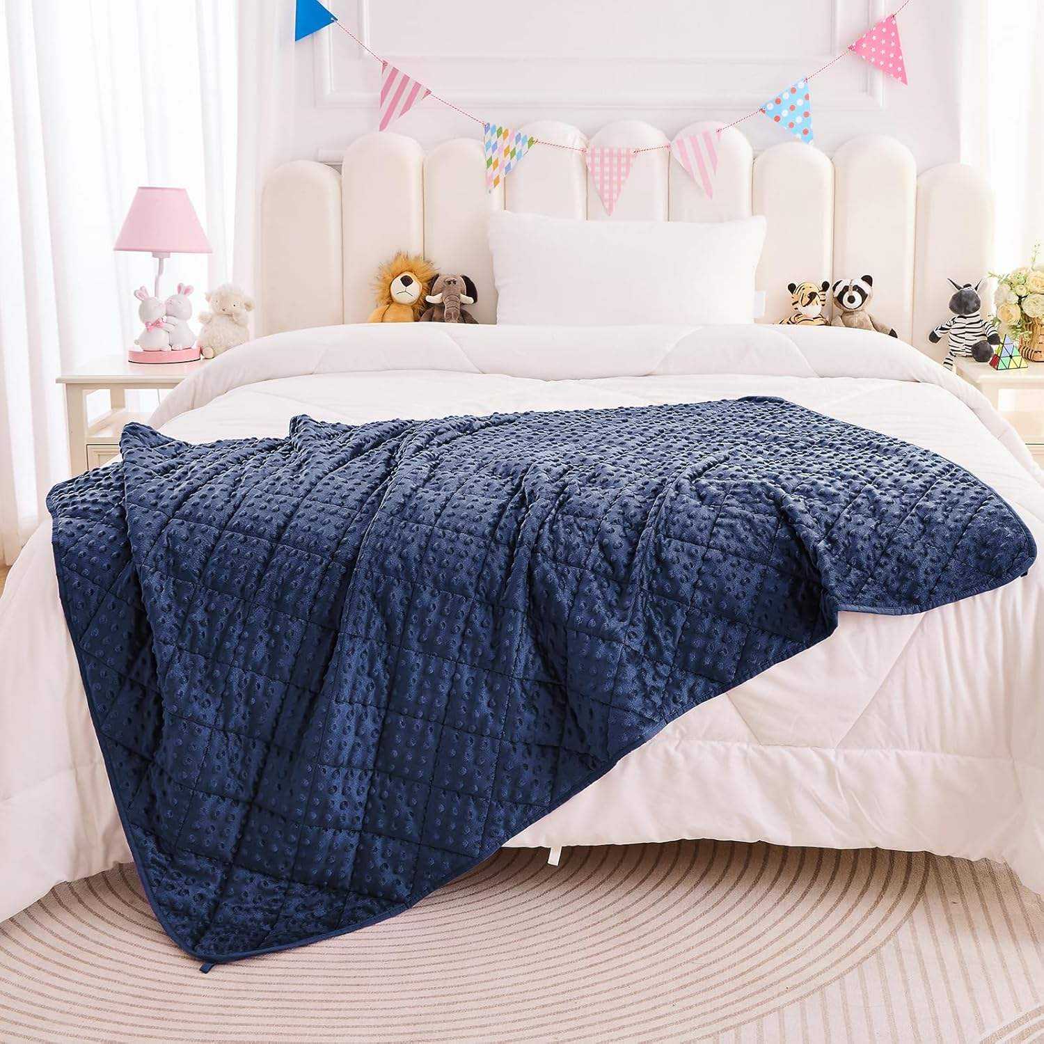 Custom Minky Cotton Weighted Blanket 10lbs 40x60inch Sensory Calming for Bedroom Nursery Home Travel OEM ODM Service