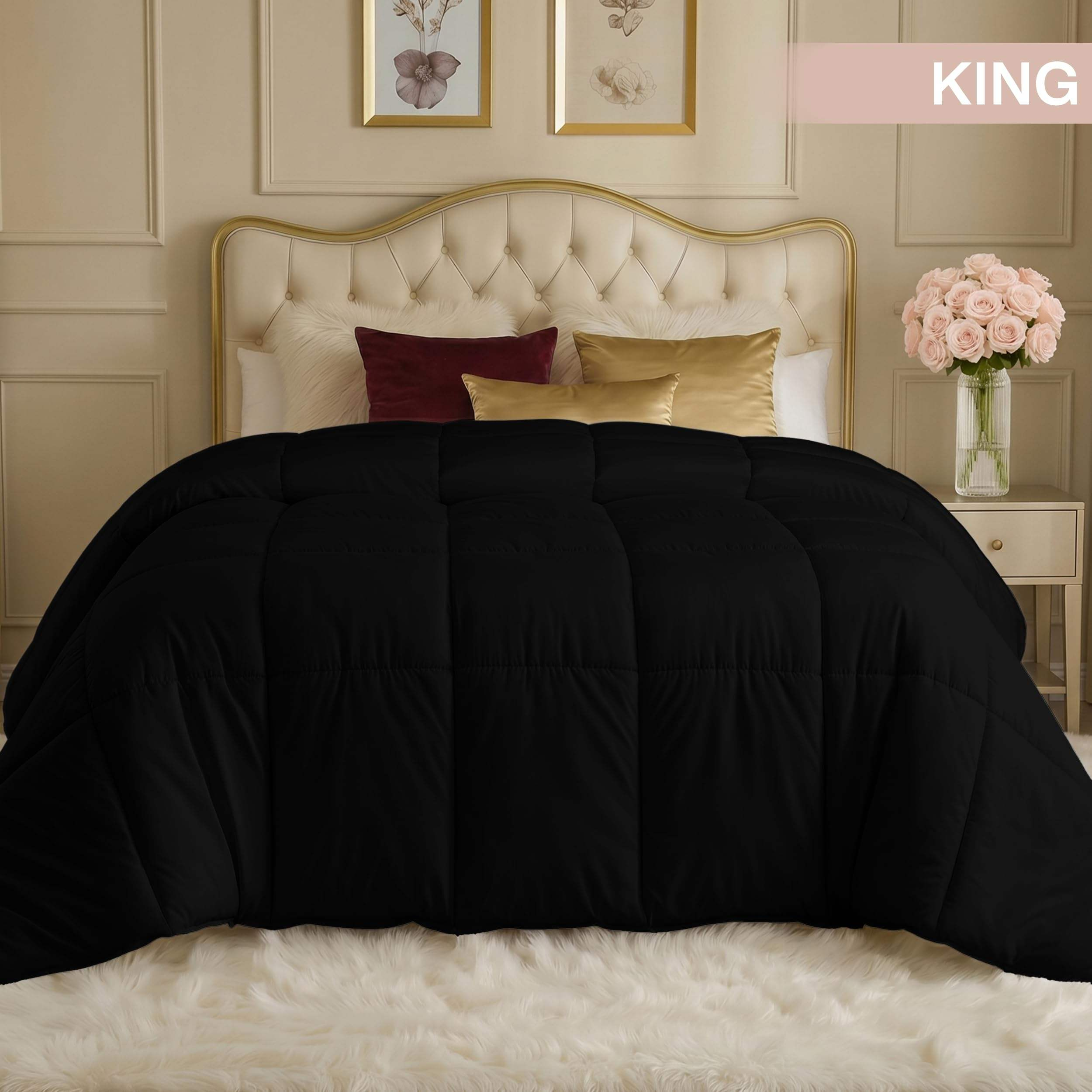 High Quality Polyester Comforter Duvet Insert Quilted Comforters All Season Gentle Soft Modern Machine Washable for Hotel Home