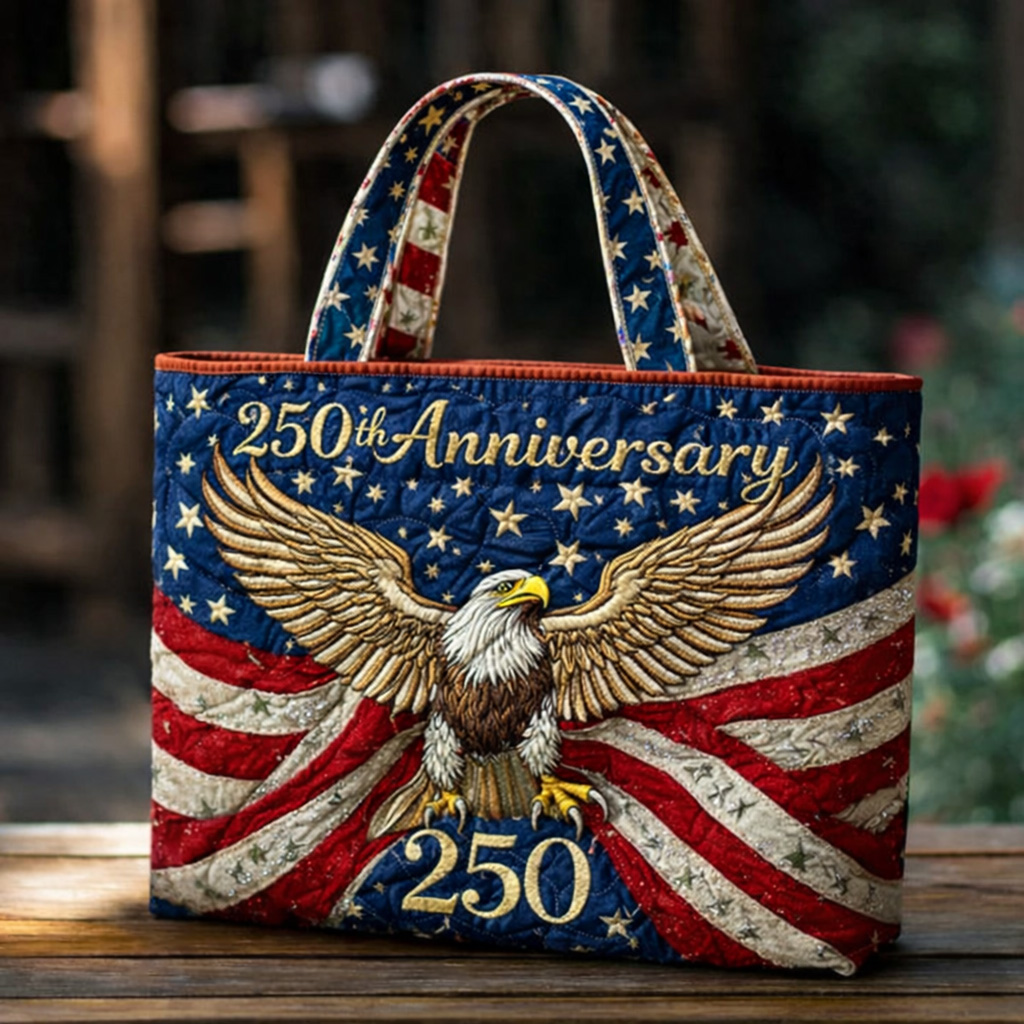 US 250th Anniversary Art Casual Quilted Tote Bag