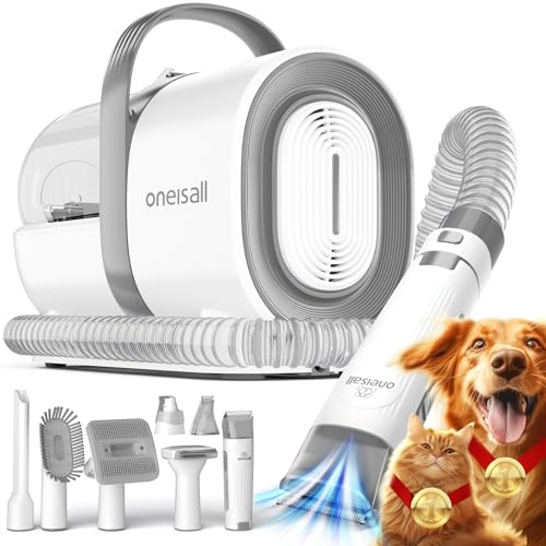 Pet Grooming Vacuum Kit, Dog & Cat Hair Vacuum with Clippers