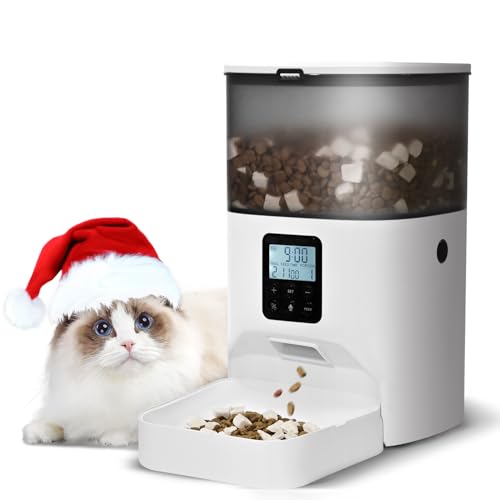 4L Automatic Cat Feeder, Timed Pet Food Dispenser with Voice Recorder, Portion Control for Cats & Dogs 