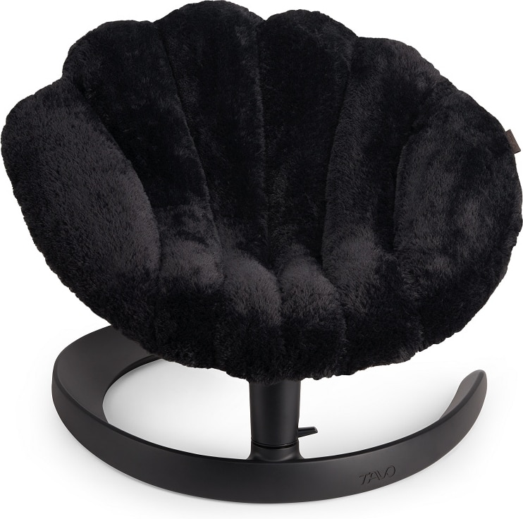 Shell-Shaped Rocking Pet Bed, Plush Elevated Cat Bed with Adjustable Metal Base