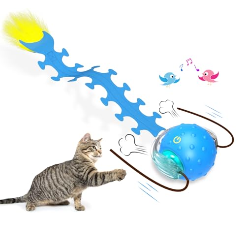 Chirping Cat Toy Ball, Interactive Automatic Rolling Cat Toy 