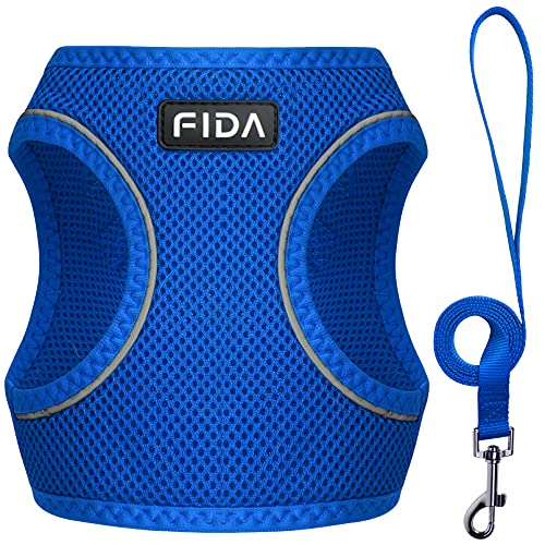 Breathable Mesh Cat Harness and Leash Set, Escape Proof Reflective Vest for Kitten Outdoor Walking