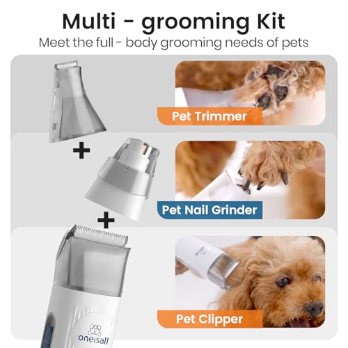 Pet Grooming Vacuum Kit, Dog & Cat Hair Vacuum with Clippers