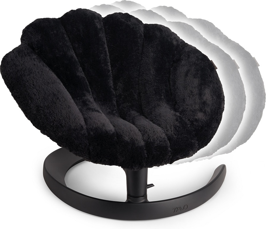 Shell-Shaped Rocking Pet Bed, Plush Elevated Cat Bed with Adjustable Metal Base