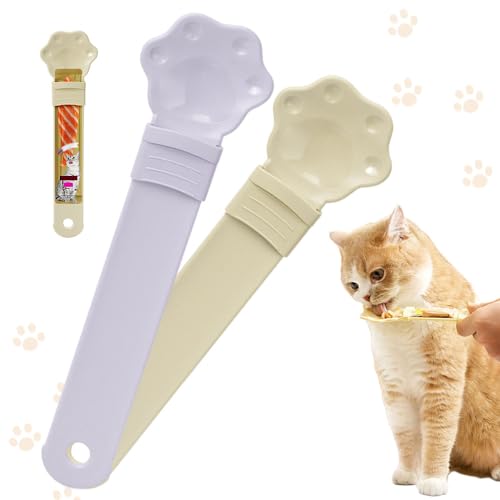 Cat Treat Squeezer Spoon, Mess-Free Feeder for Churu Puree