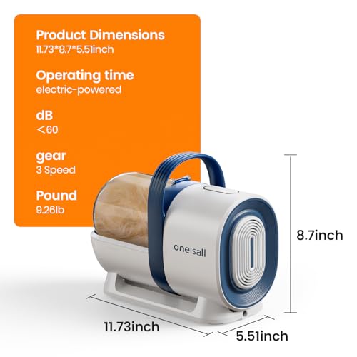 Pet Grooming Vacuum Kit, Dog & Cat Hair Vacuum with Clippers