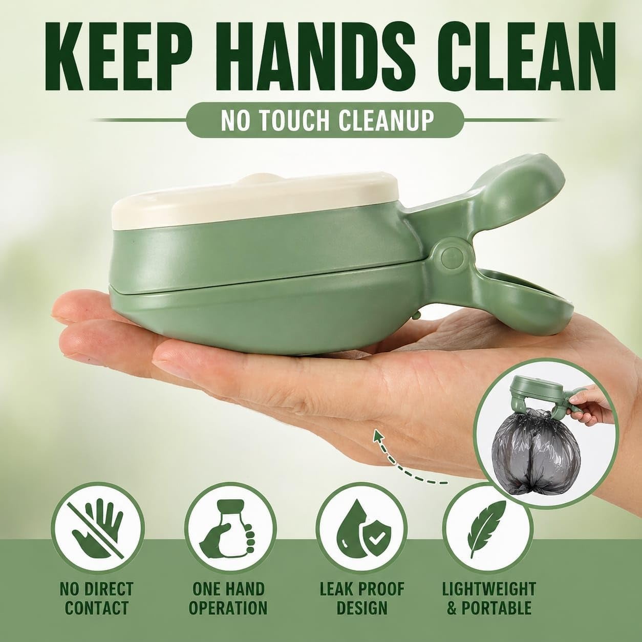 Dog Pooper Scooper with Waste Bag Dispenser