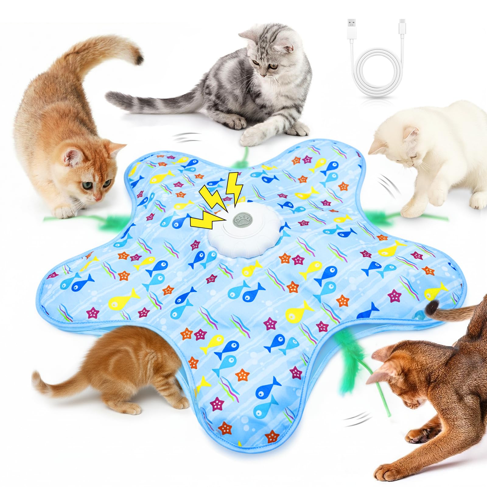 Rechargeable, Touch-Activated "Hide and Seek" Starfish Pet Toy