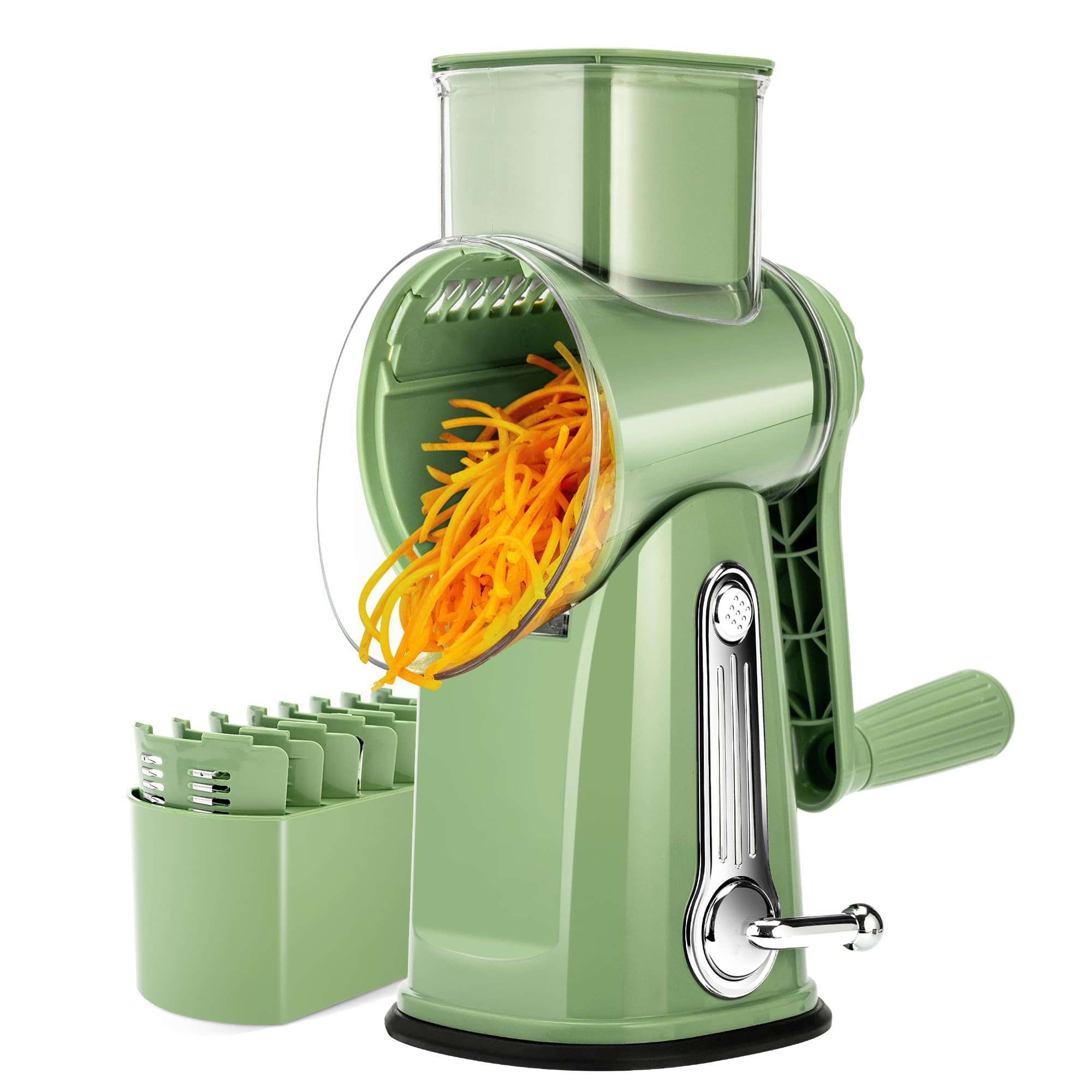 Rotary Cheese Grater with Handle - Vegetable Shredder