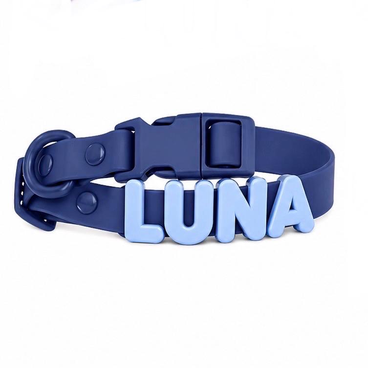 Customizable Silicone Dog Collar with Name | Pastel Puppy Pet Collar