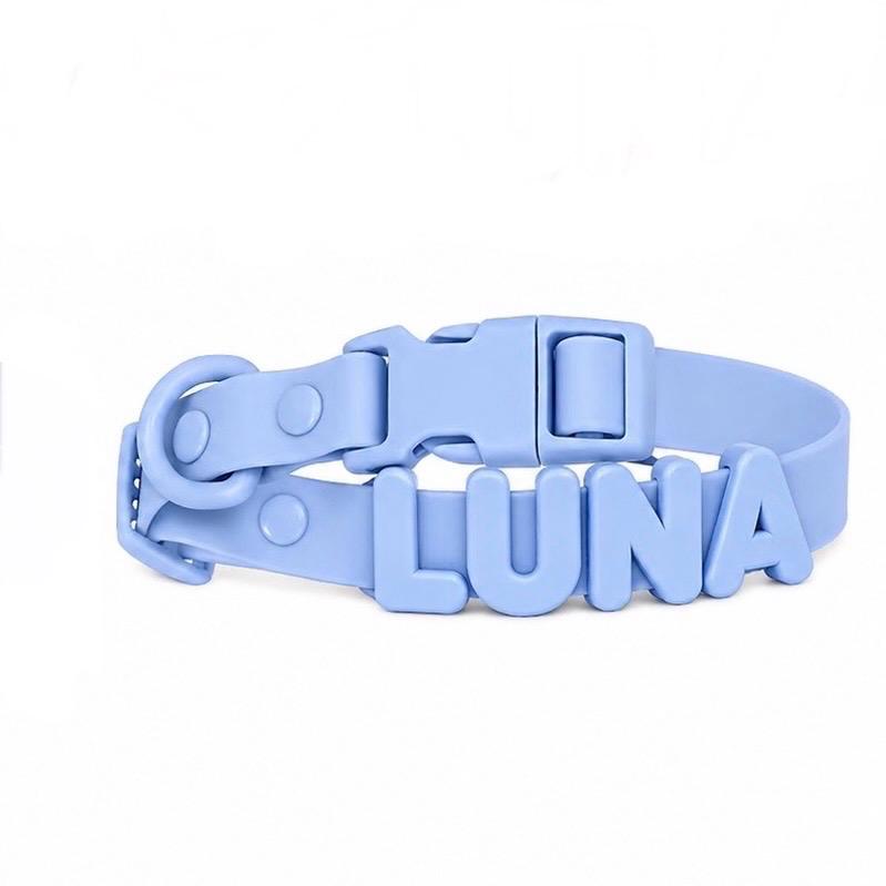 Customizable Silicone Dog Collar with Name | Pastel Puppy Pet Collar