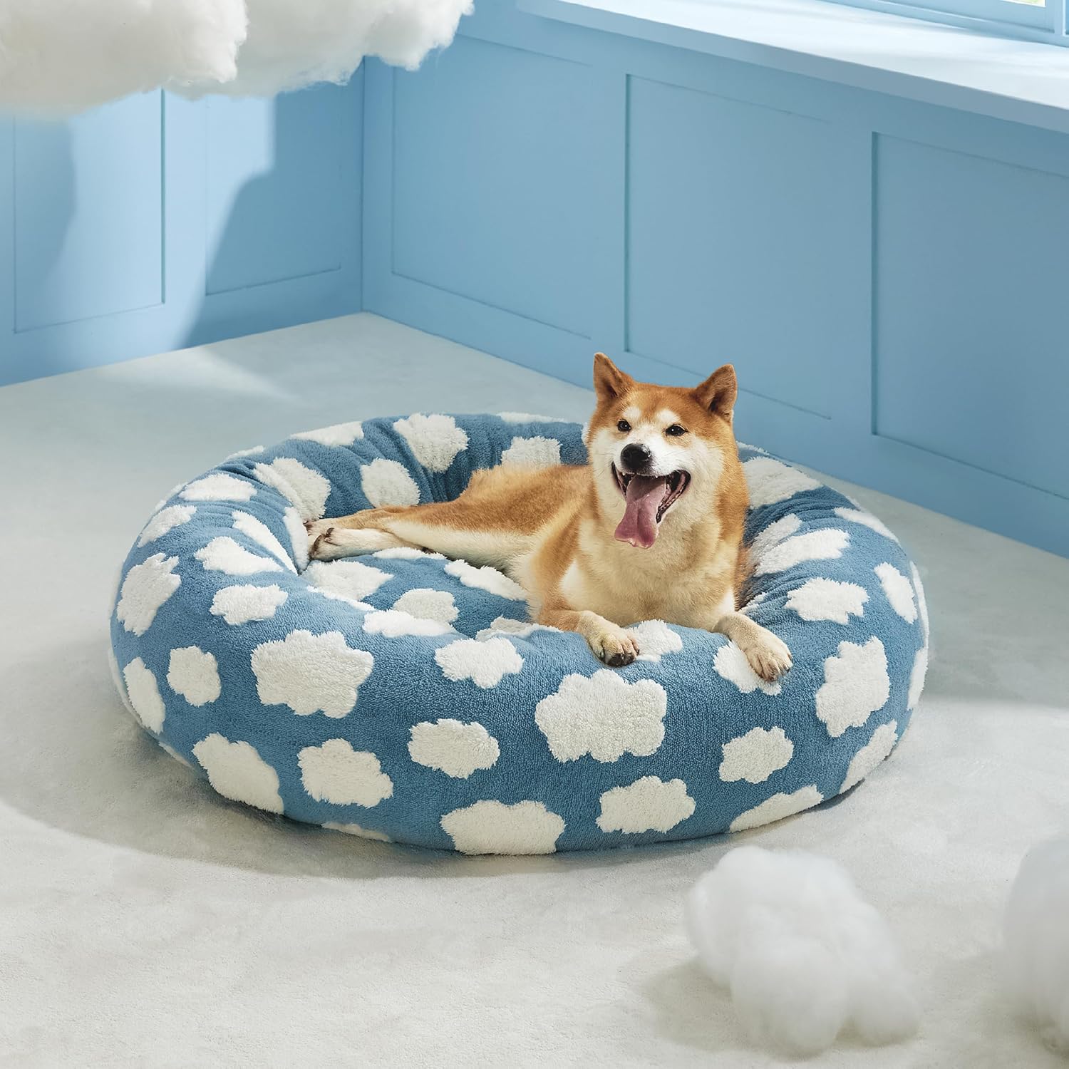  Soft Cozy Fluffy Calming Donut Bed