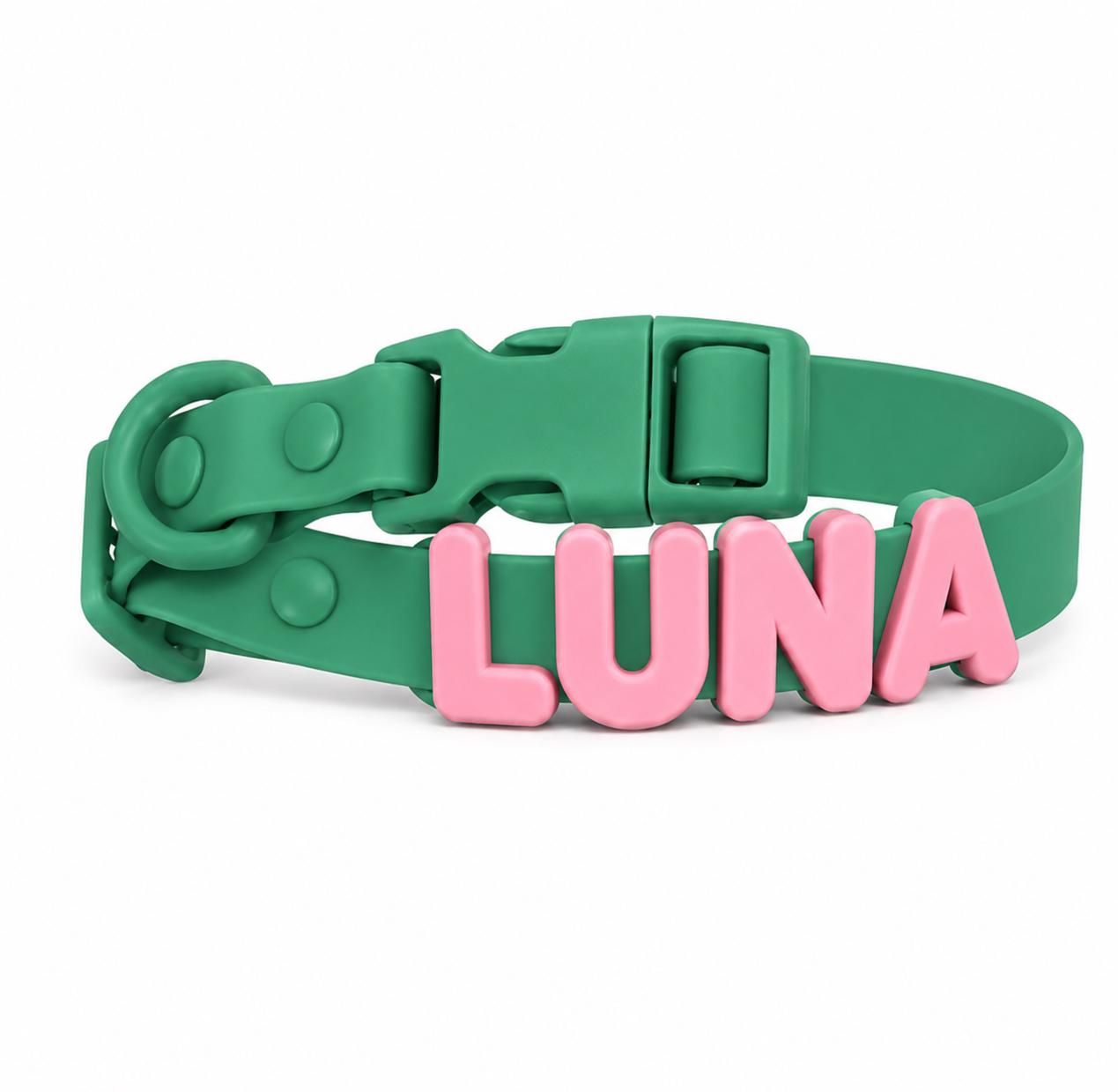 Customizable Silicone Dog Collar with Name | Pastel Puppy Pet Collar