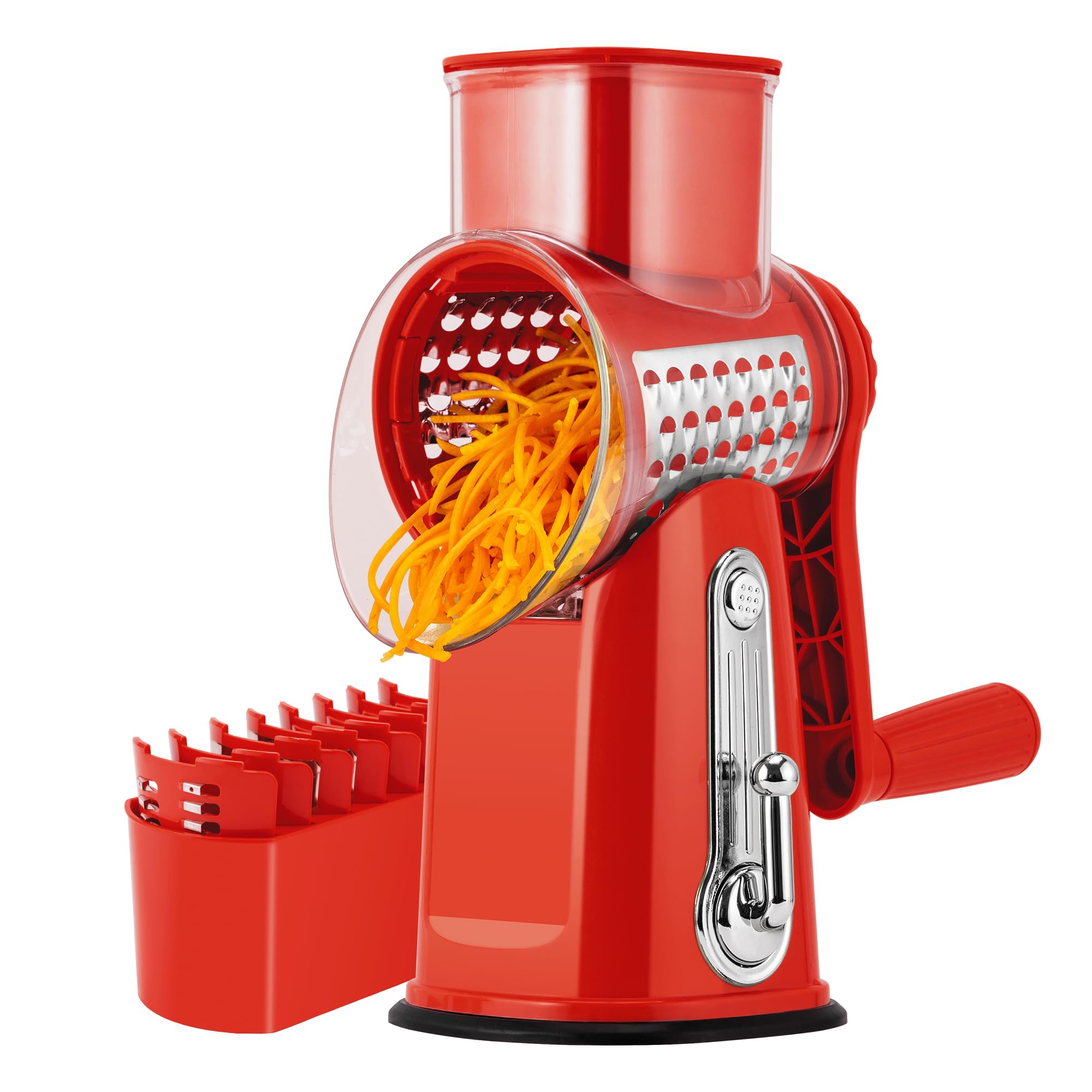 Rotary Cheese Grater with Handle - Vegetable Shredder
