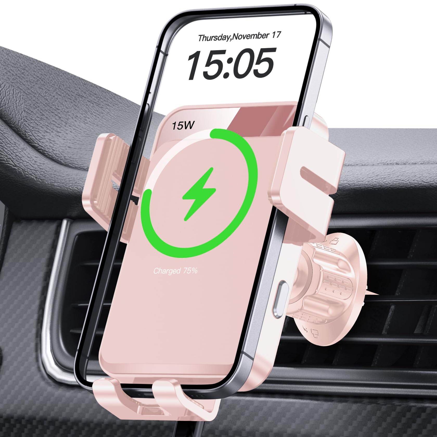 Wireless Car Charger,  Auto-Clamping Car Mount