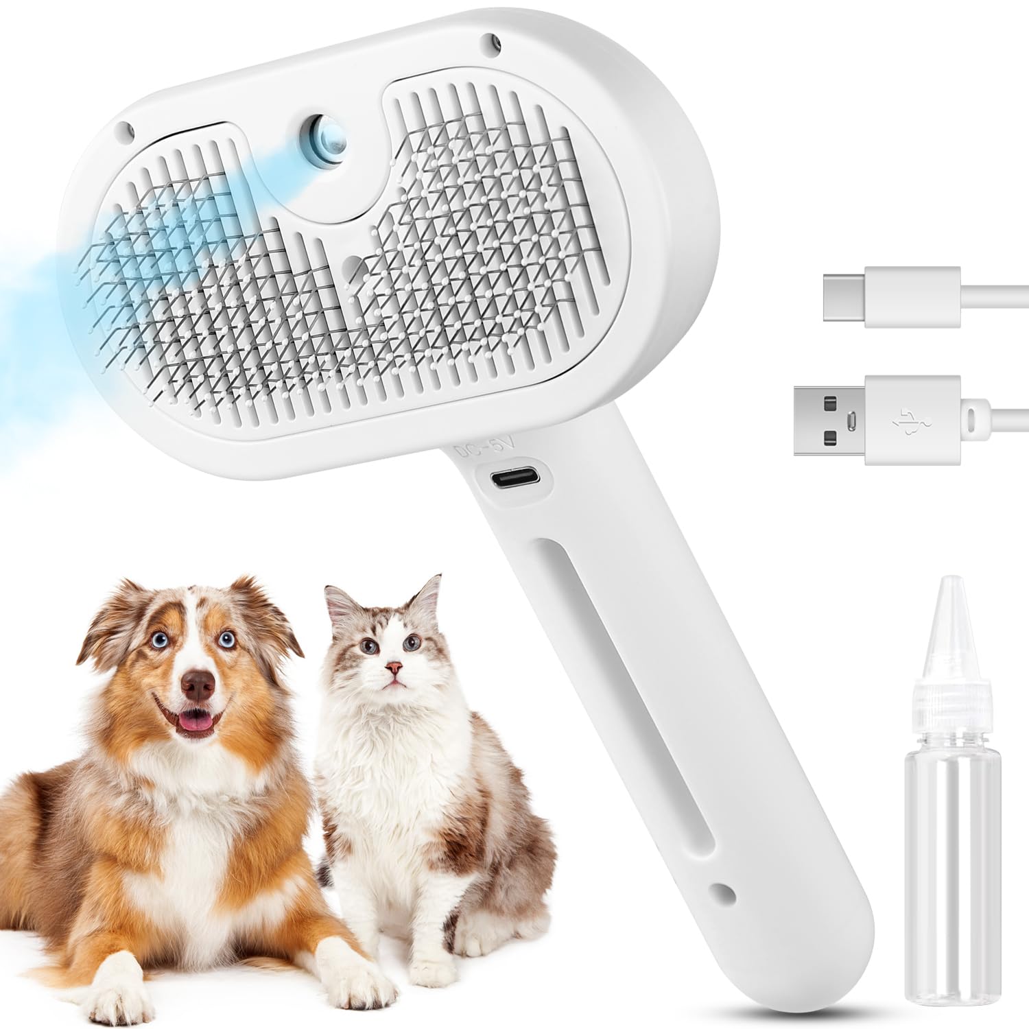 Pet Steam Brush for Indoor Cats & Dogs