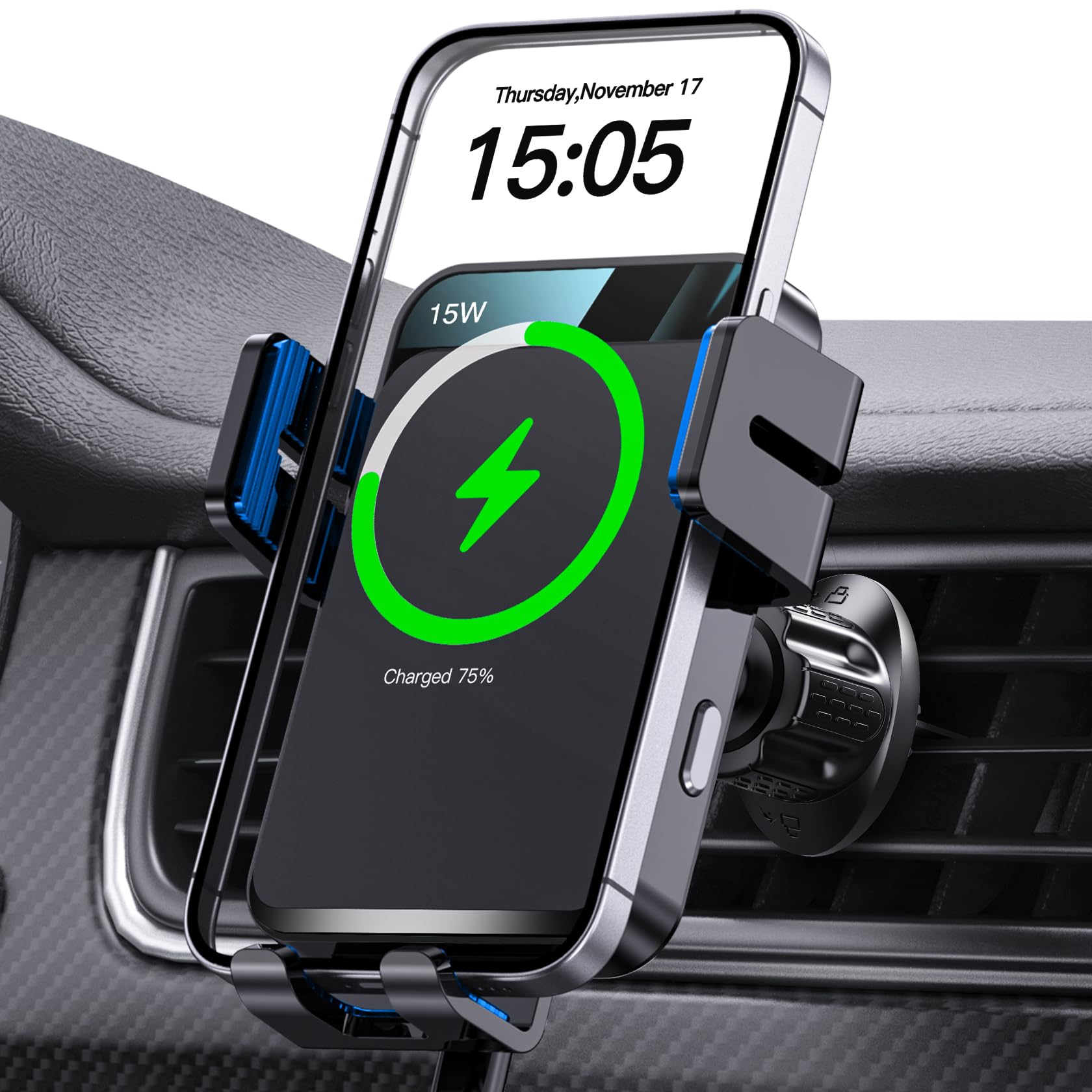 Wireless Car Charger,  Auto-Clamping Car Mount