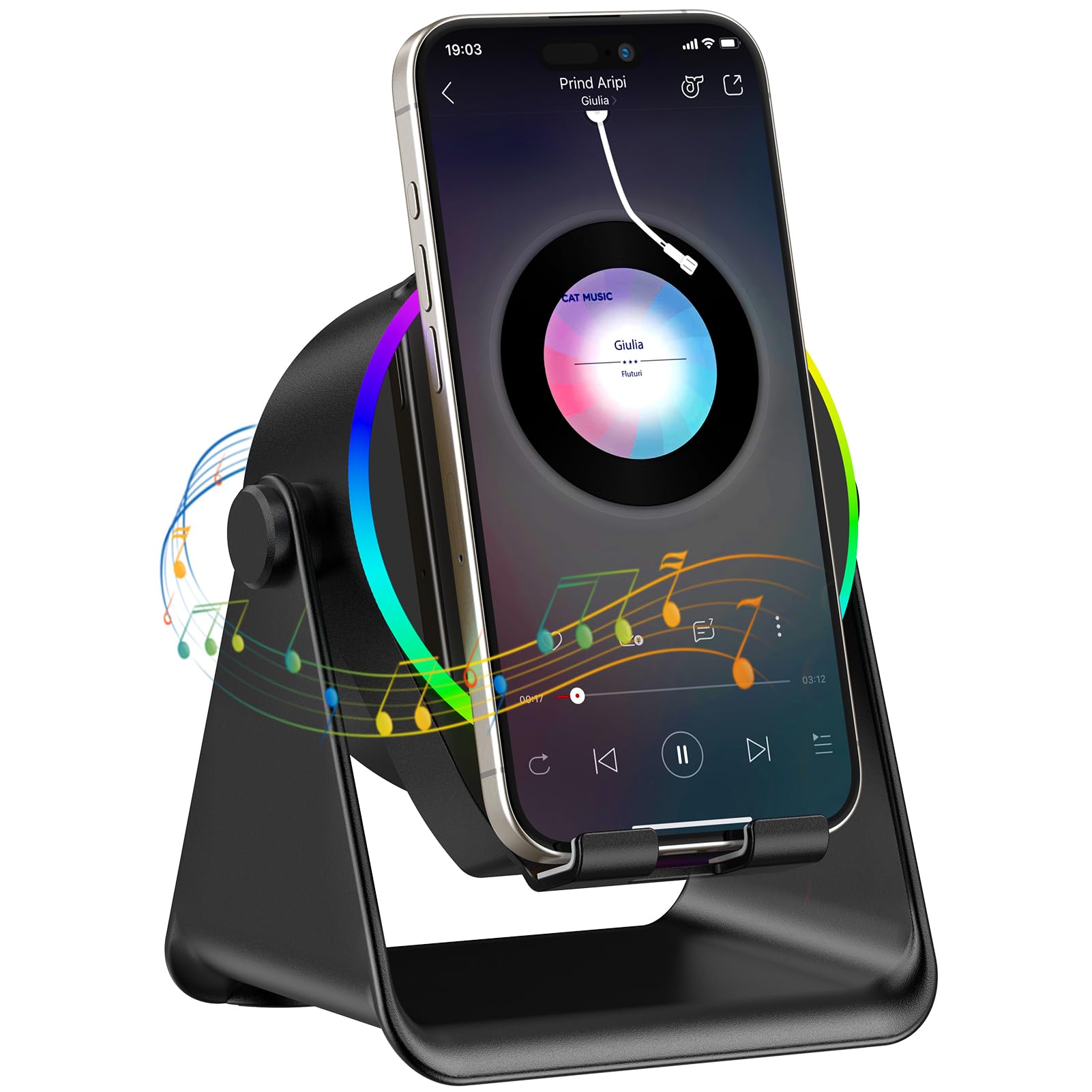 Wireless Induction Speaker 5-in-1 Bluetooth Speaker with Phone Stand