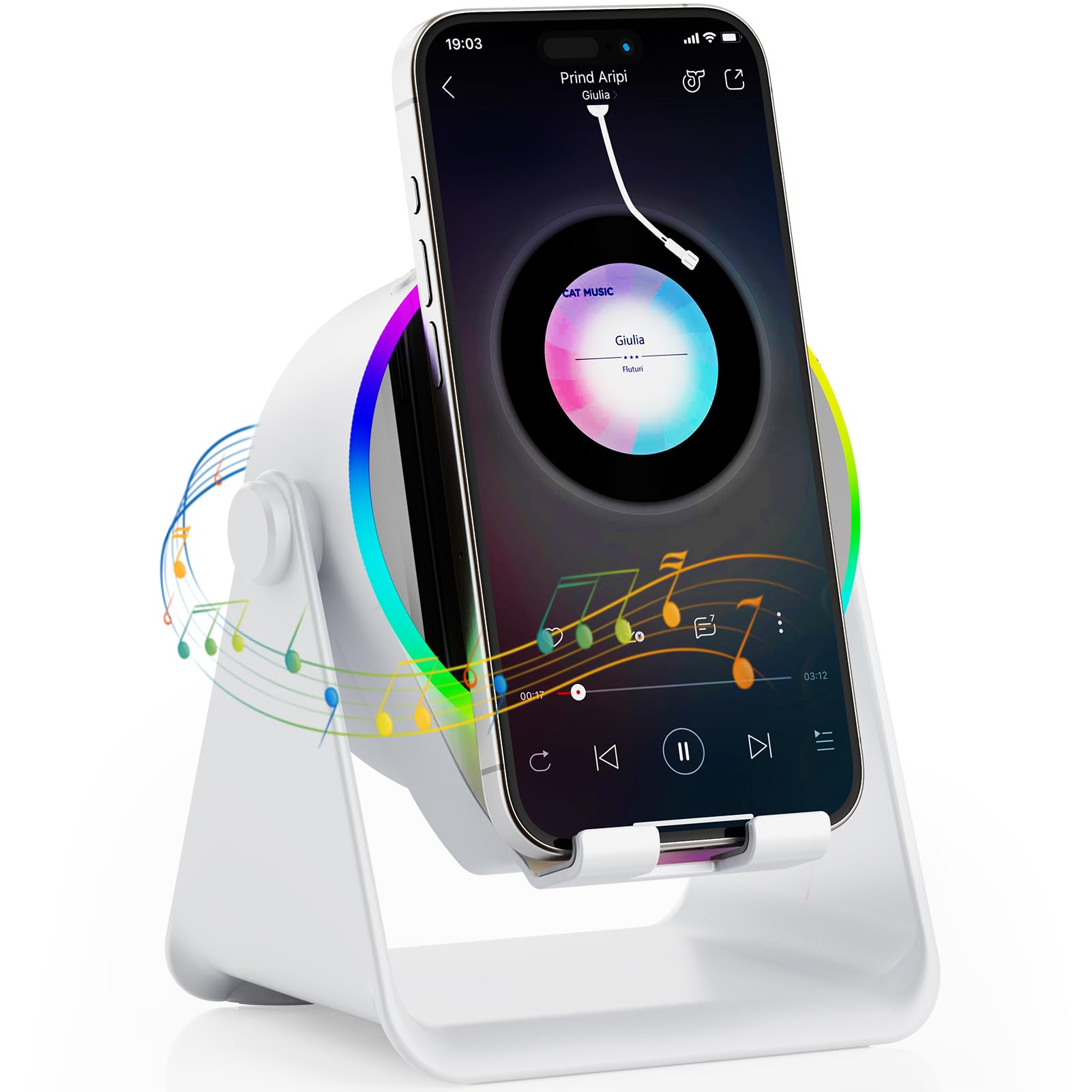 Wireless Induction Speaker 5-in-1 Bluetooth Speaker with Phone Stand
