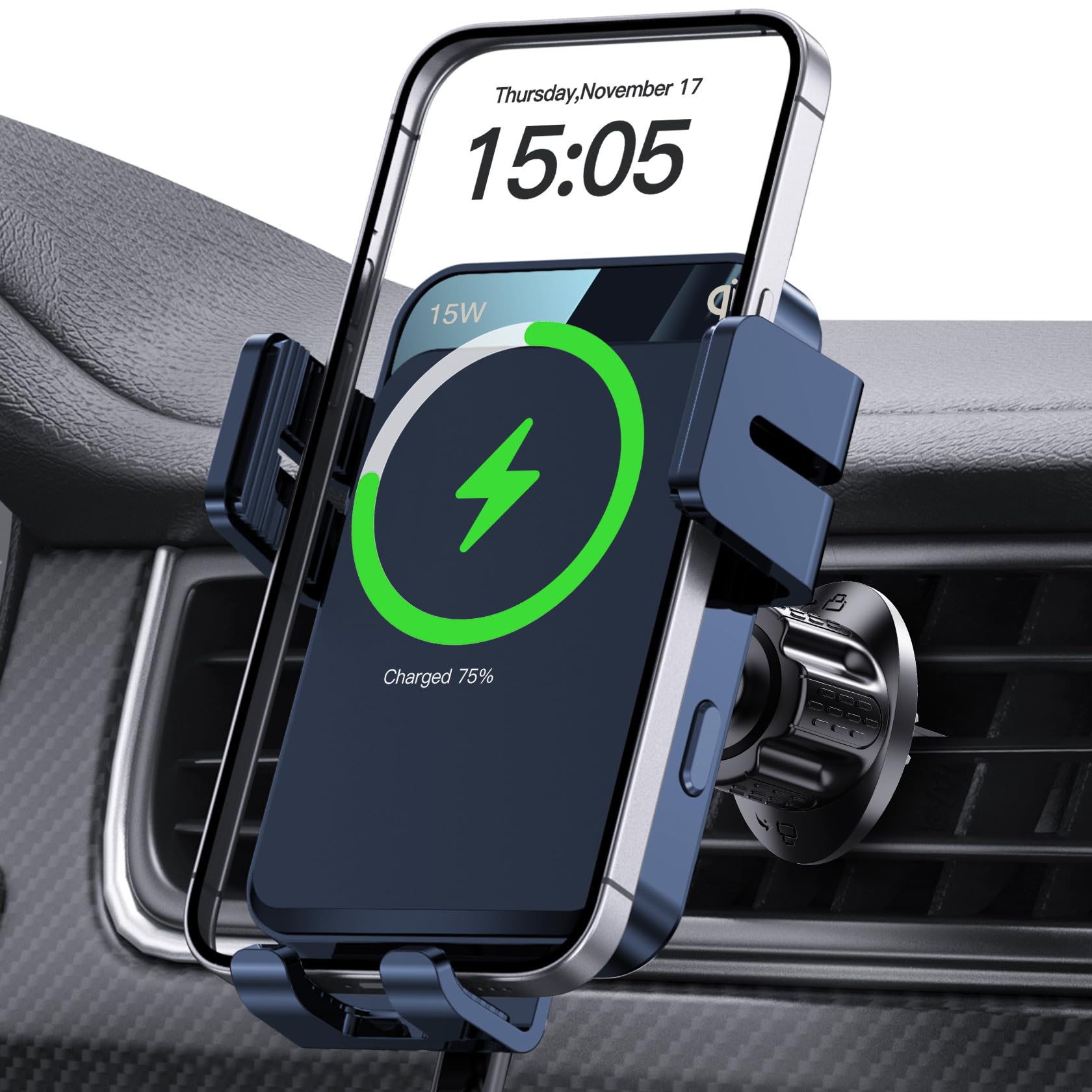 Wireless Car Charger,  Auto-Clamping Car Mount