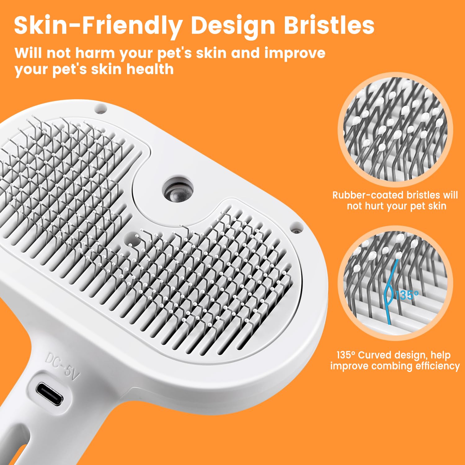 Pet Steam Brush for Indoor Cats & Dogs