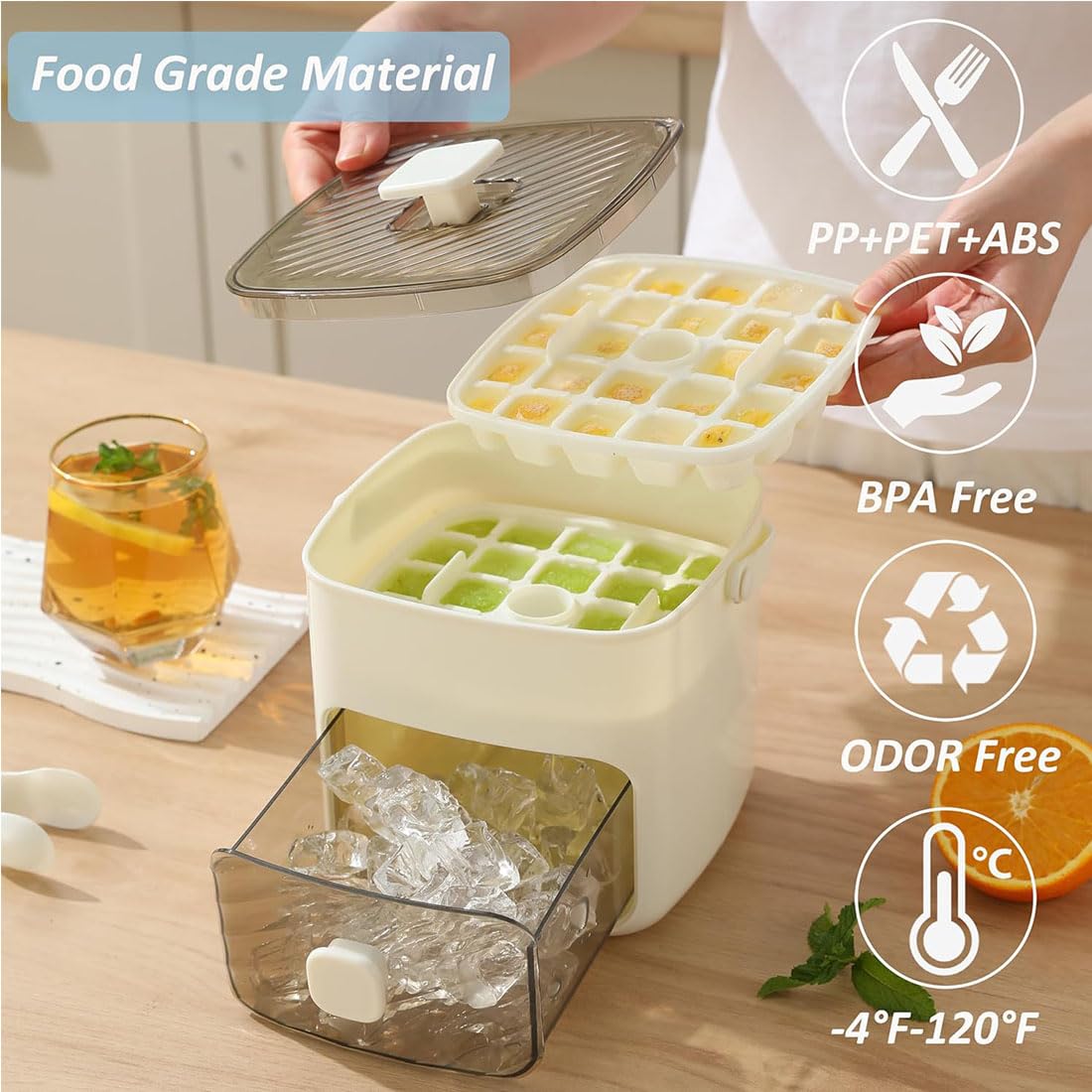 48 Cube Ice Maker With Easy Press Lid