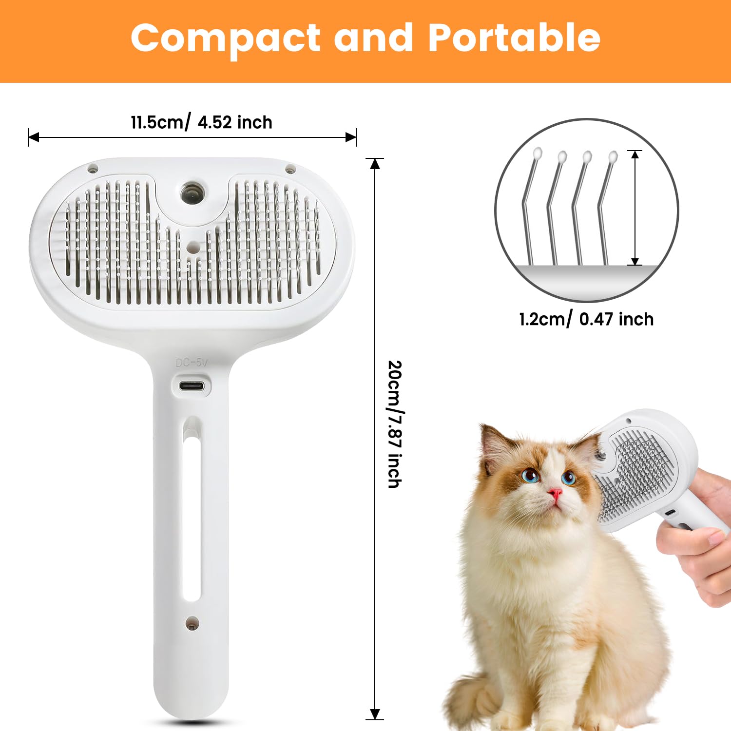Pet Steam Brush for Indoor Cats & Dogs