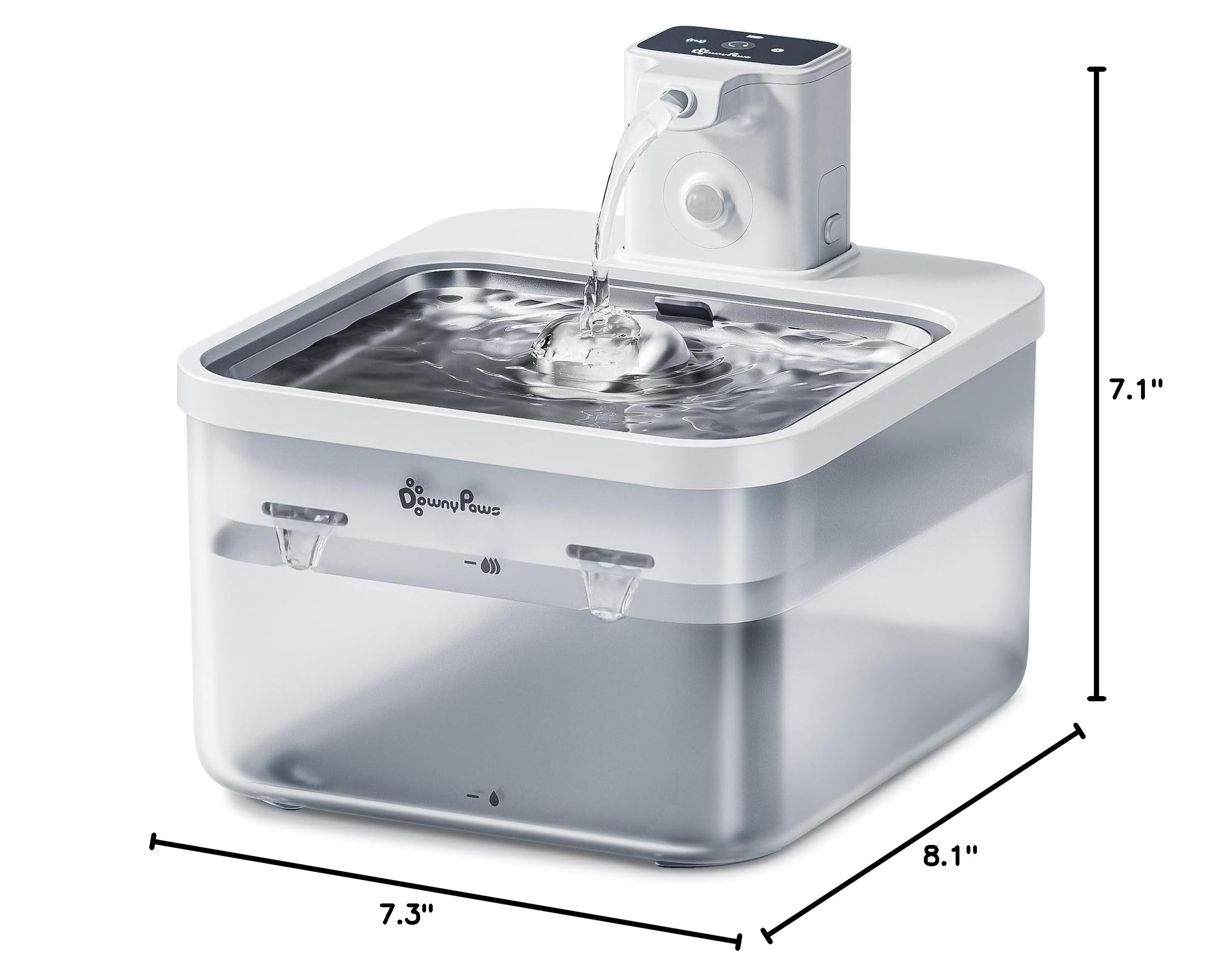 84oz/2.5L Wireless Pet Water Fountains  with Motion Sensor, Ultra Quiet Pump
