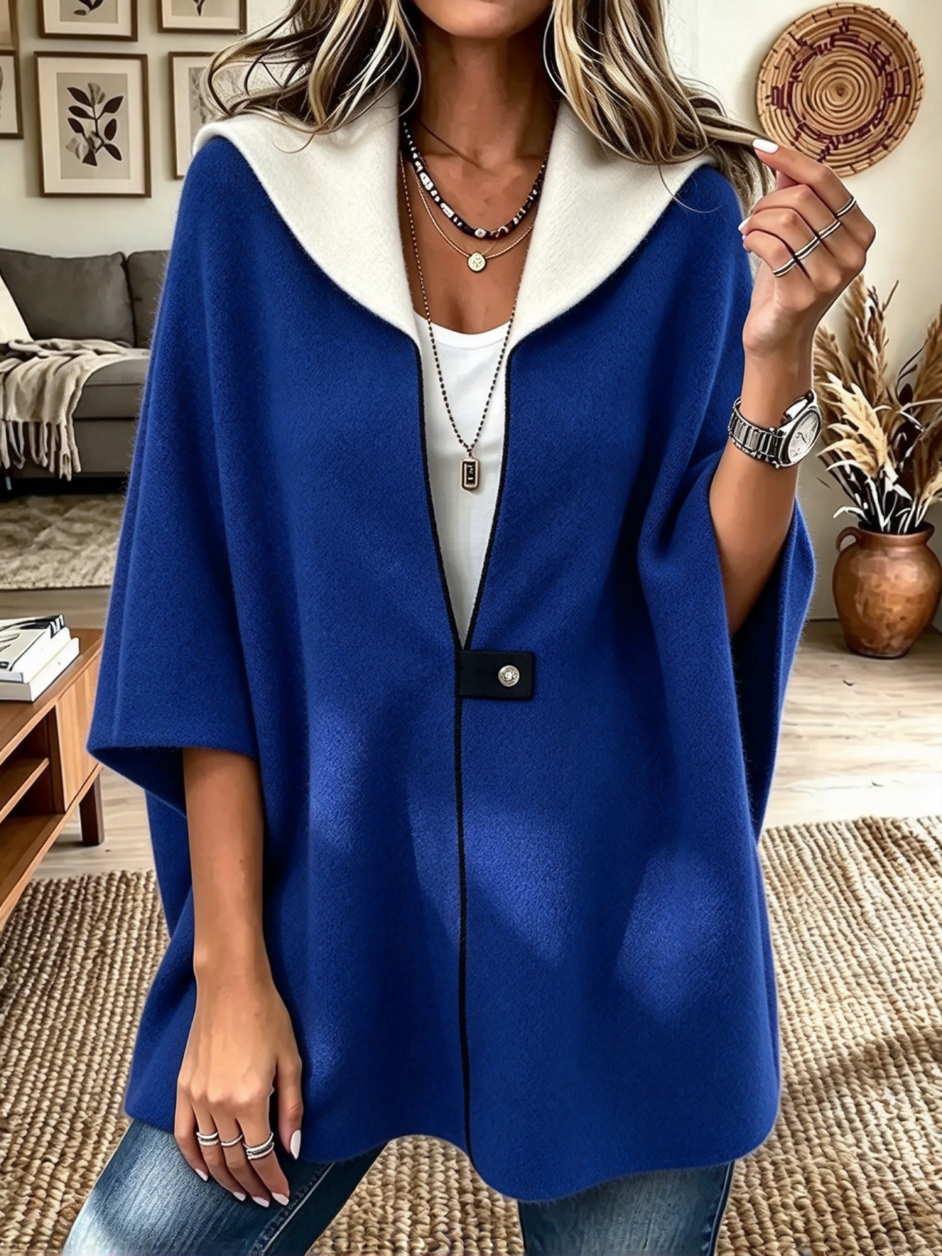 Women's Loose Zip-up Stand Collar Coat