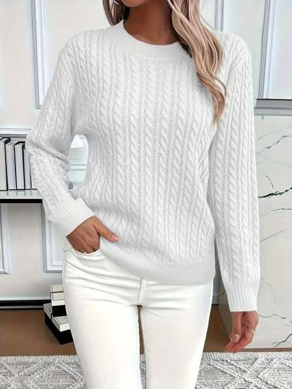 50% OFF Today | Classic Cable Knit Sweater – Loose Fit