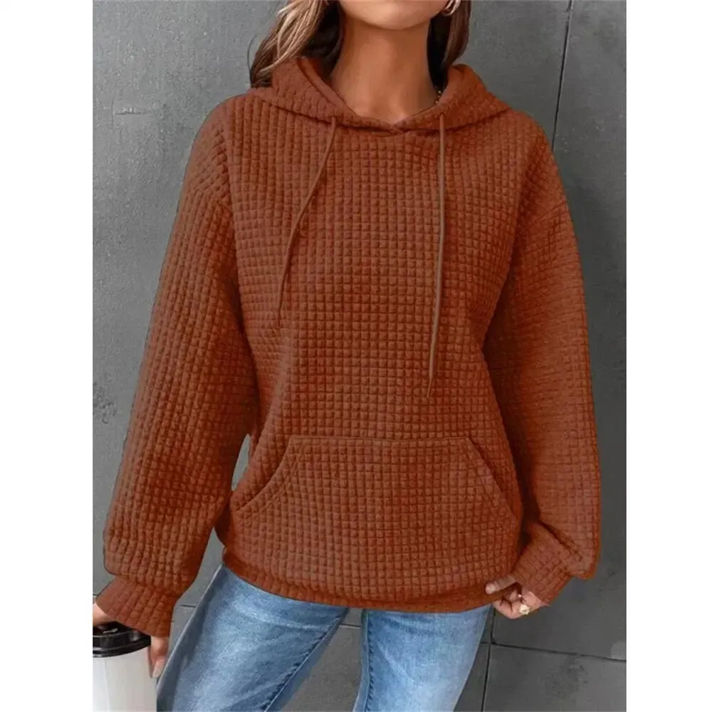 Womens Casual Pocket Hoodie Long Sleeve Fashion Pullover Hooded Top Sweatshirt