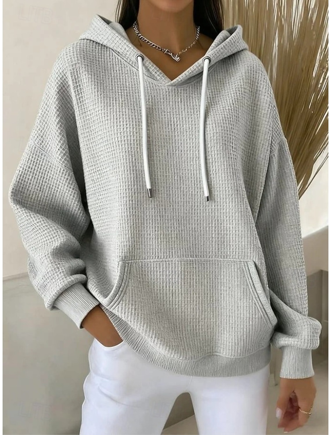 Women's Pullover Hoodie Sweatshirt Pocket Plain Casual Long Sleeve