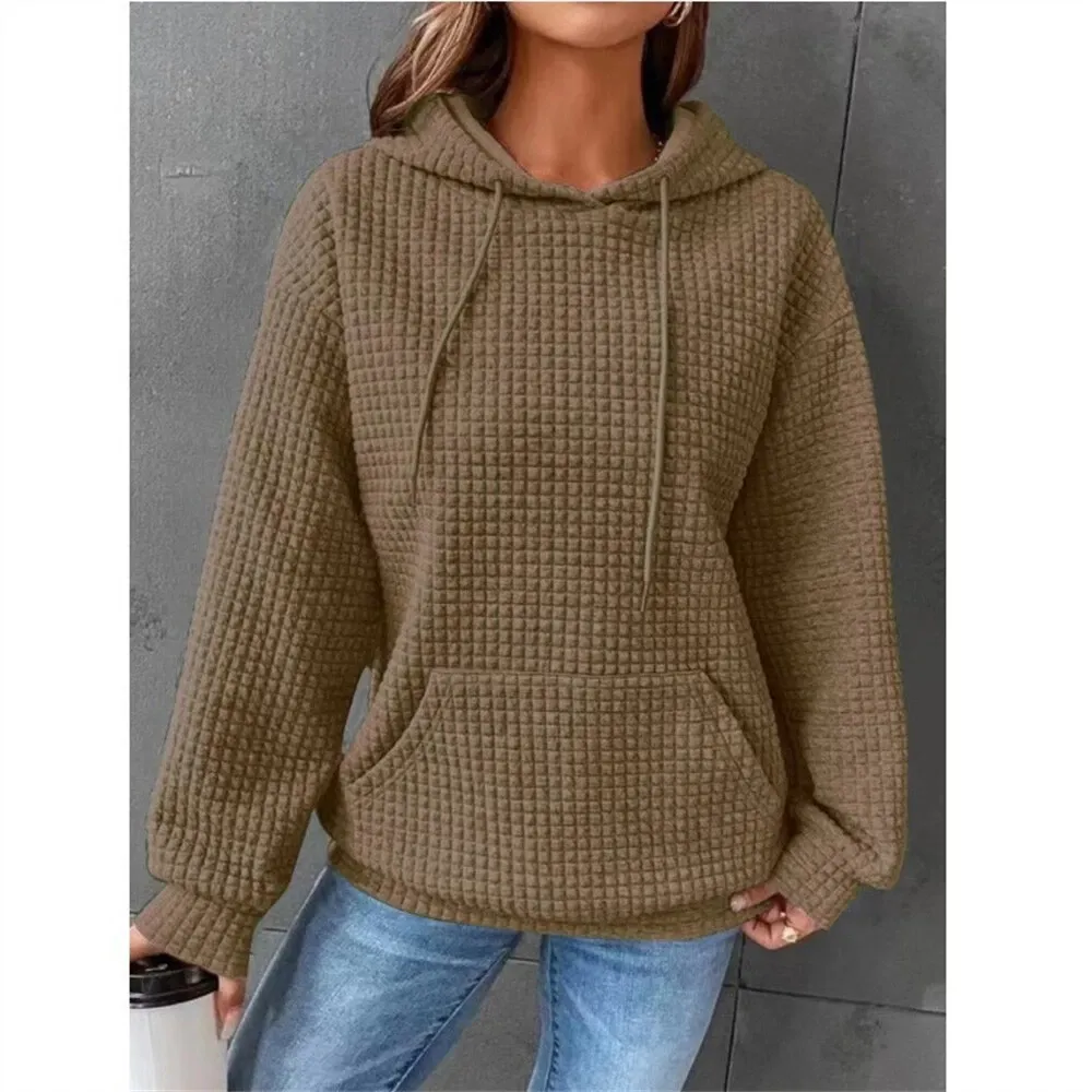 Womens Casual Pocket Hoodie Long Sleeve Fashion Pullover Hooded Top Sweatshirt