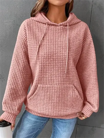 Womens Casual Pocket Hoodie Long Sleeve Fashion Pullover Hooded Top Sweatshirt
