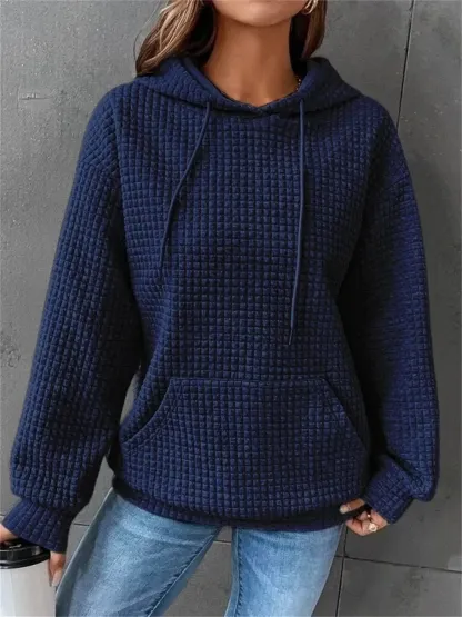 Womens Casual Pocket Hoodie Long Sleeve Fashion Pullover Hooded Top Sweatshirt
