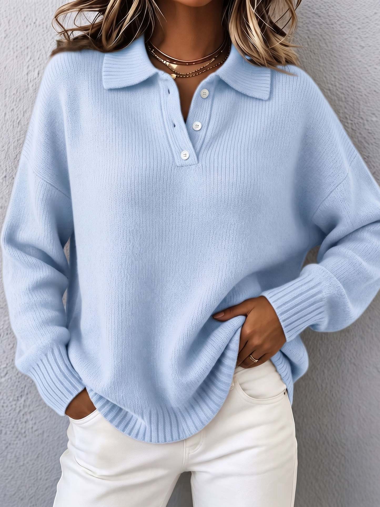Cozy Chic Polo Hooded Knit Sweater