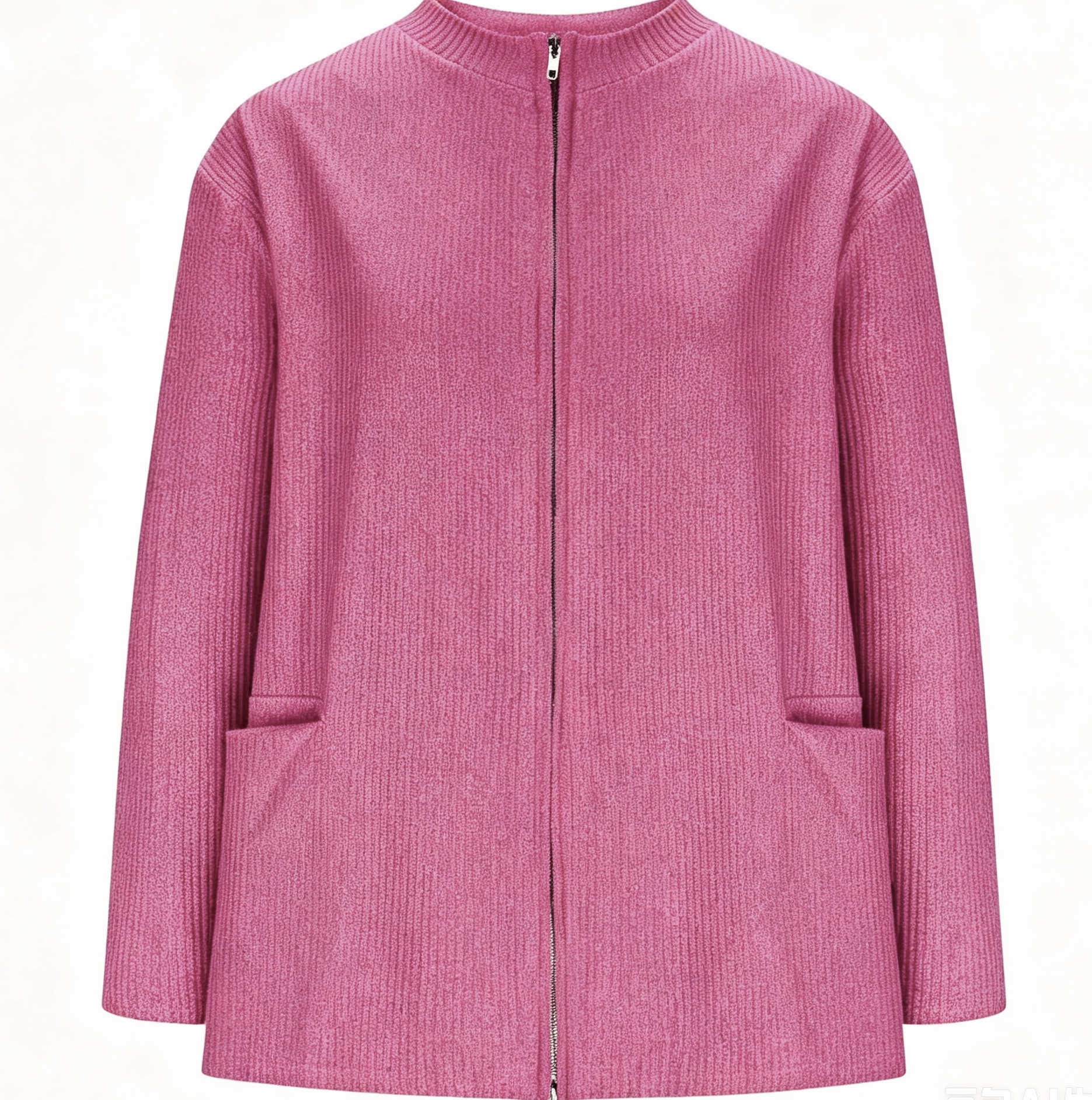 CLEARANCE SALE🔥 Round Neck Zipper Knitted Jacket