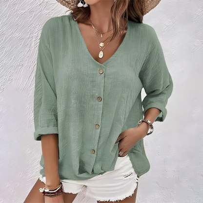 Relaxed Button-Up Blouse