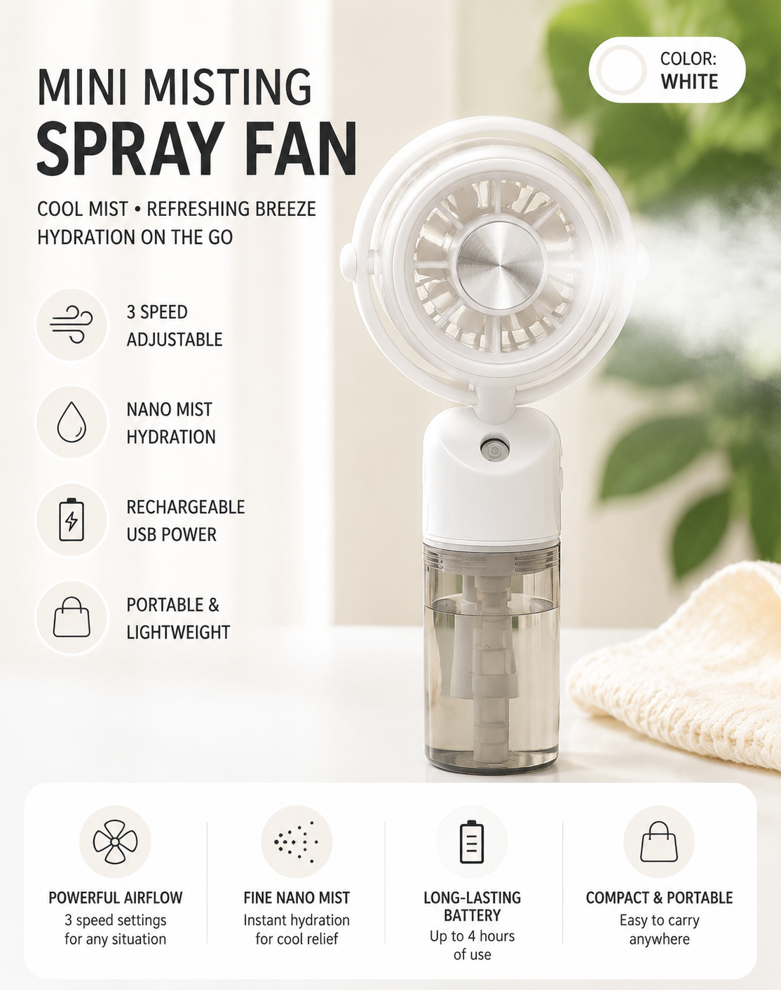 AeroMist Mini Cooling Fan