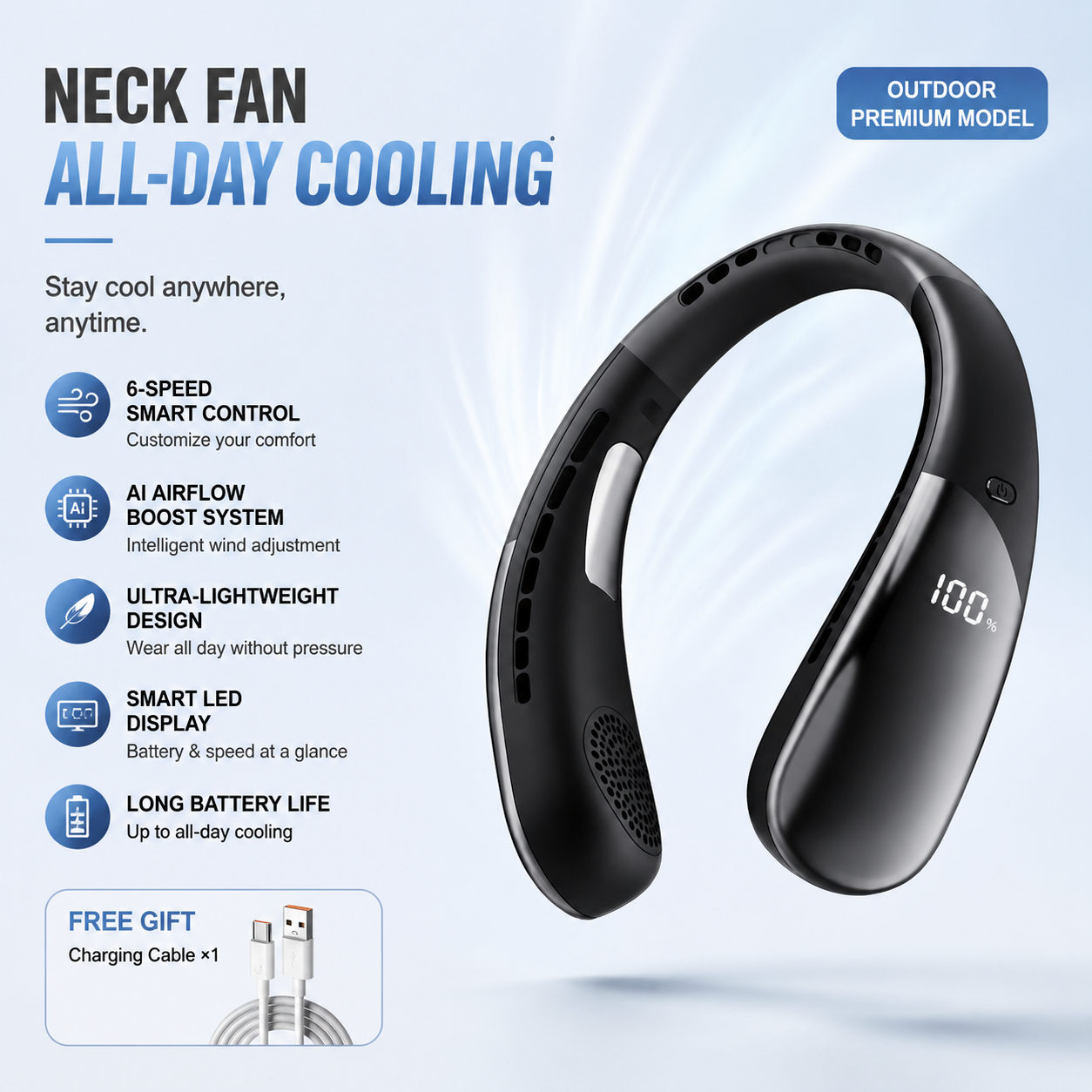 ArcticBreeze™ Wearable Neck Cooling Fan