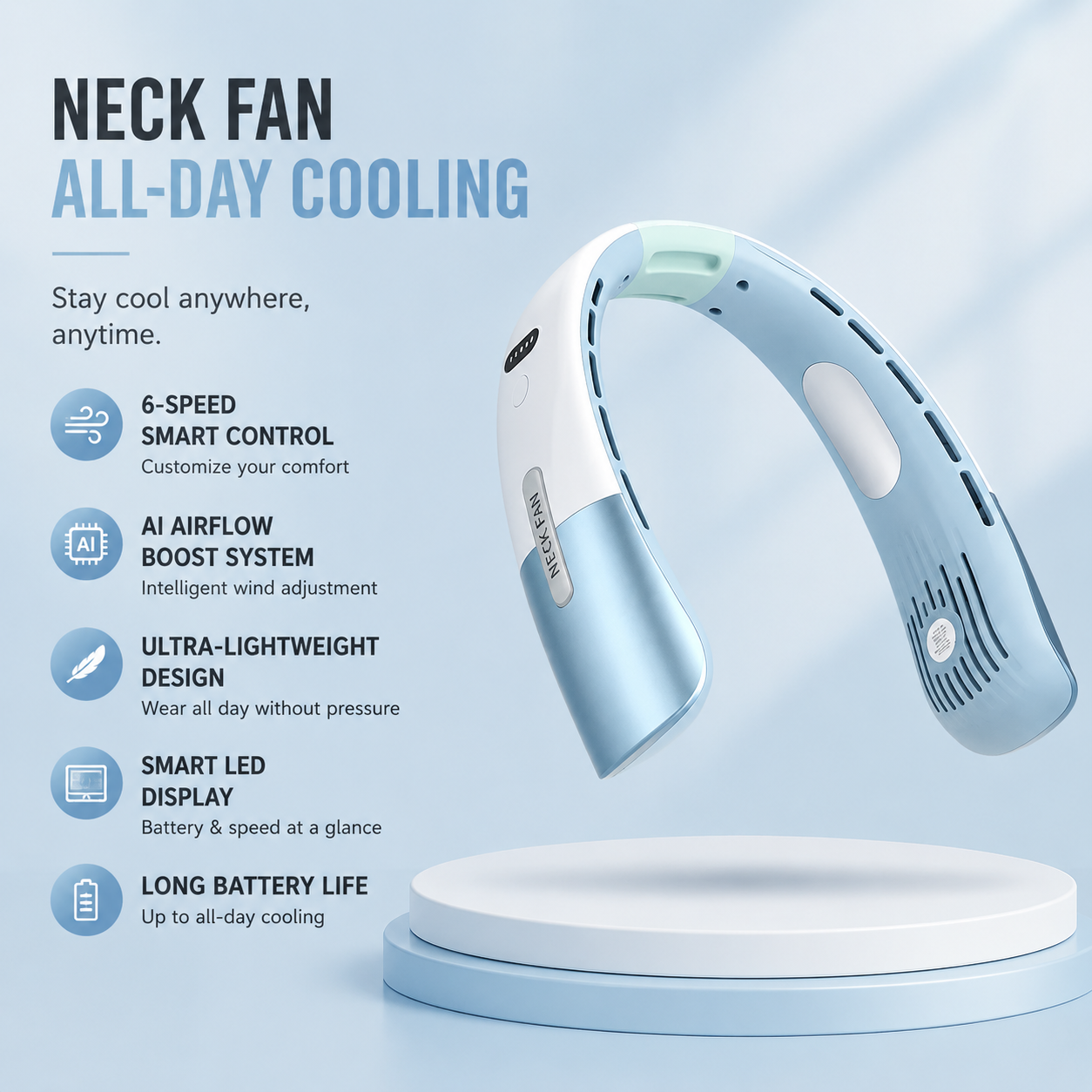 ArcticBreeze™ Wearable Neck Cooling Fan