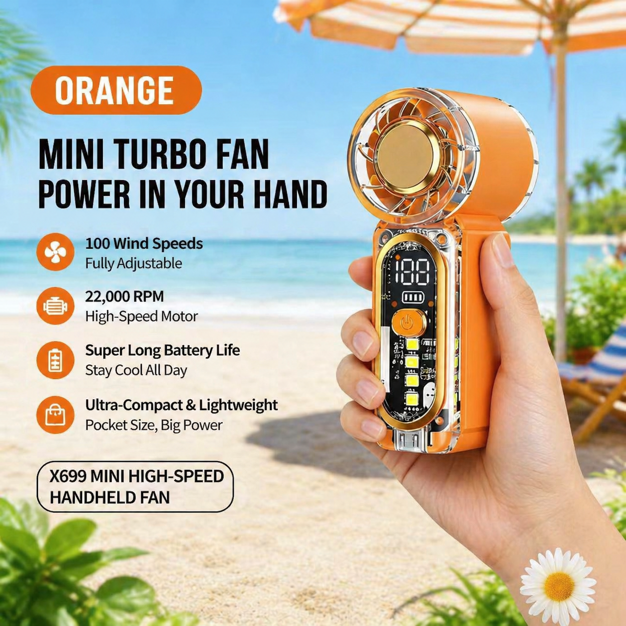 🌬️ Mini TurboFan X699 – Pocket Power Breeze